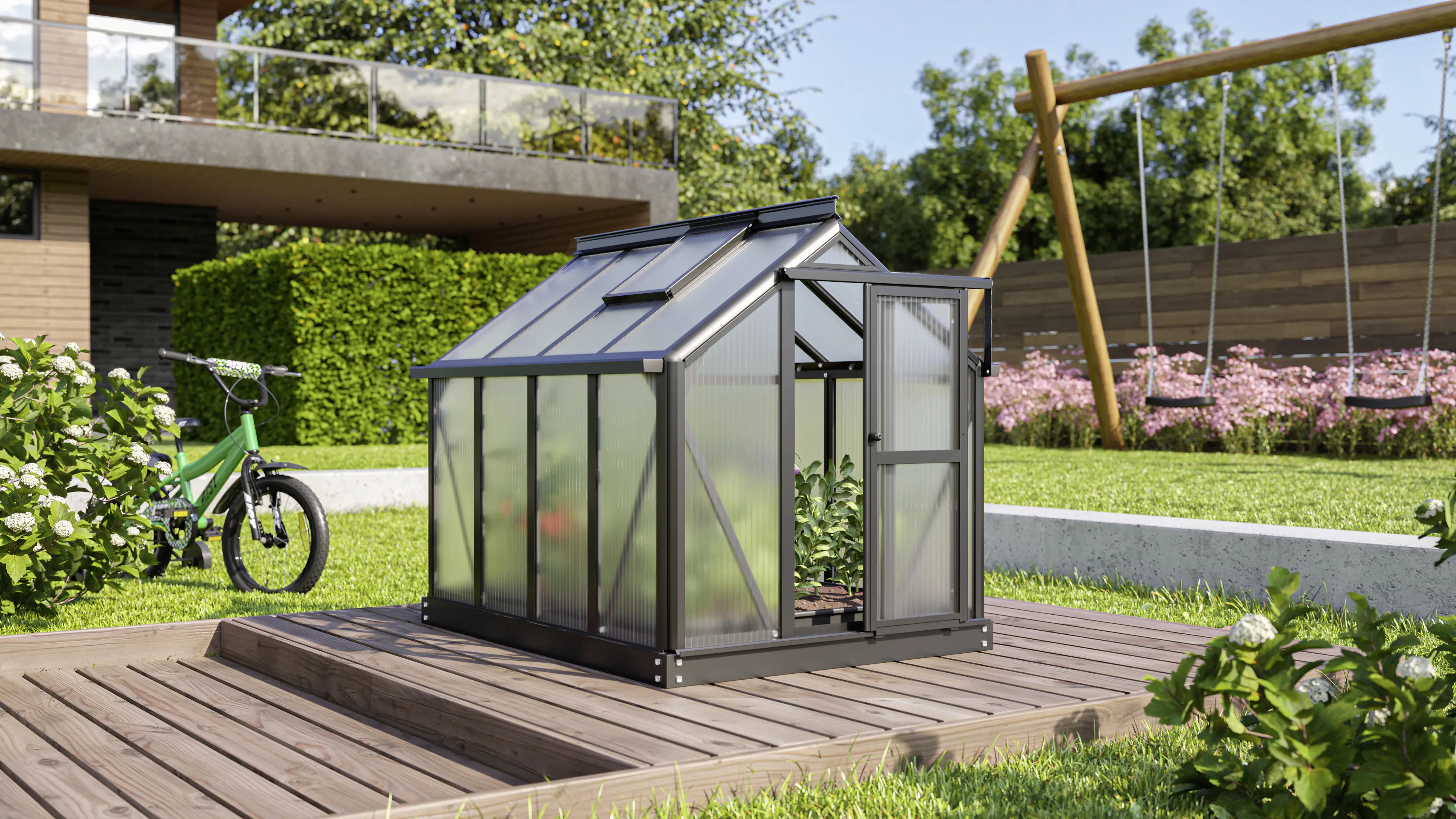 Vitavia Gewächshaus Merlin schwarz 87 x 111 cm