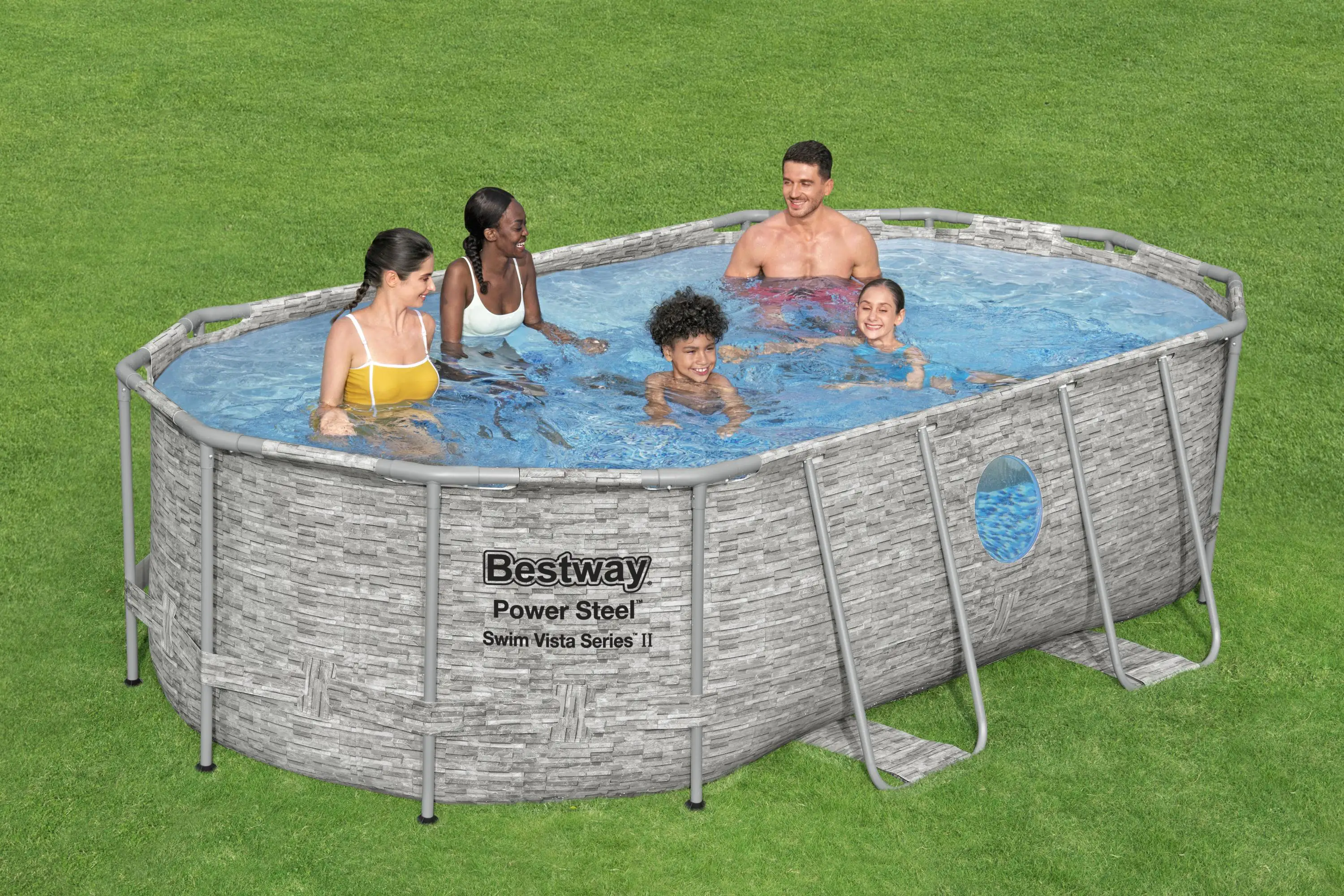 Bestway Power Steel Pool Komplett-Set oval 427 x 250 x 100 cm