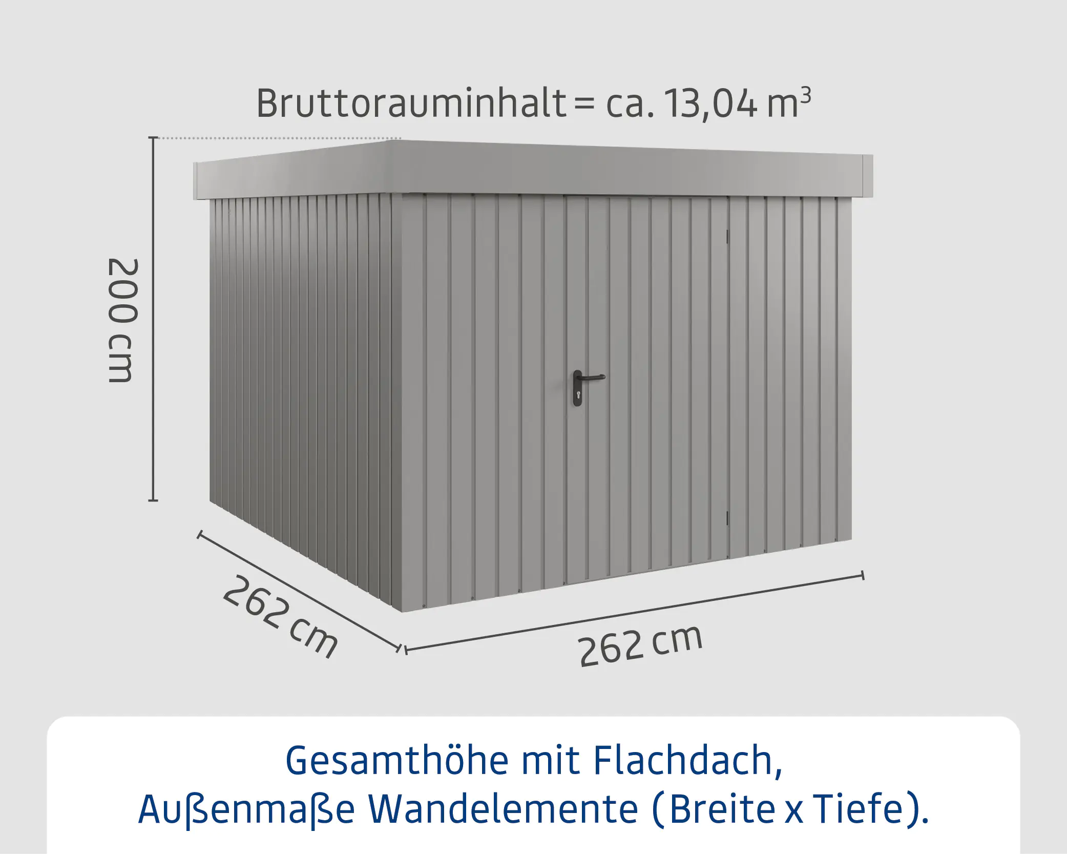 EcoStar Metallgerätehaus Euroline EFD10 graualuminium 262 x 262 cm 1-flg.