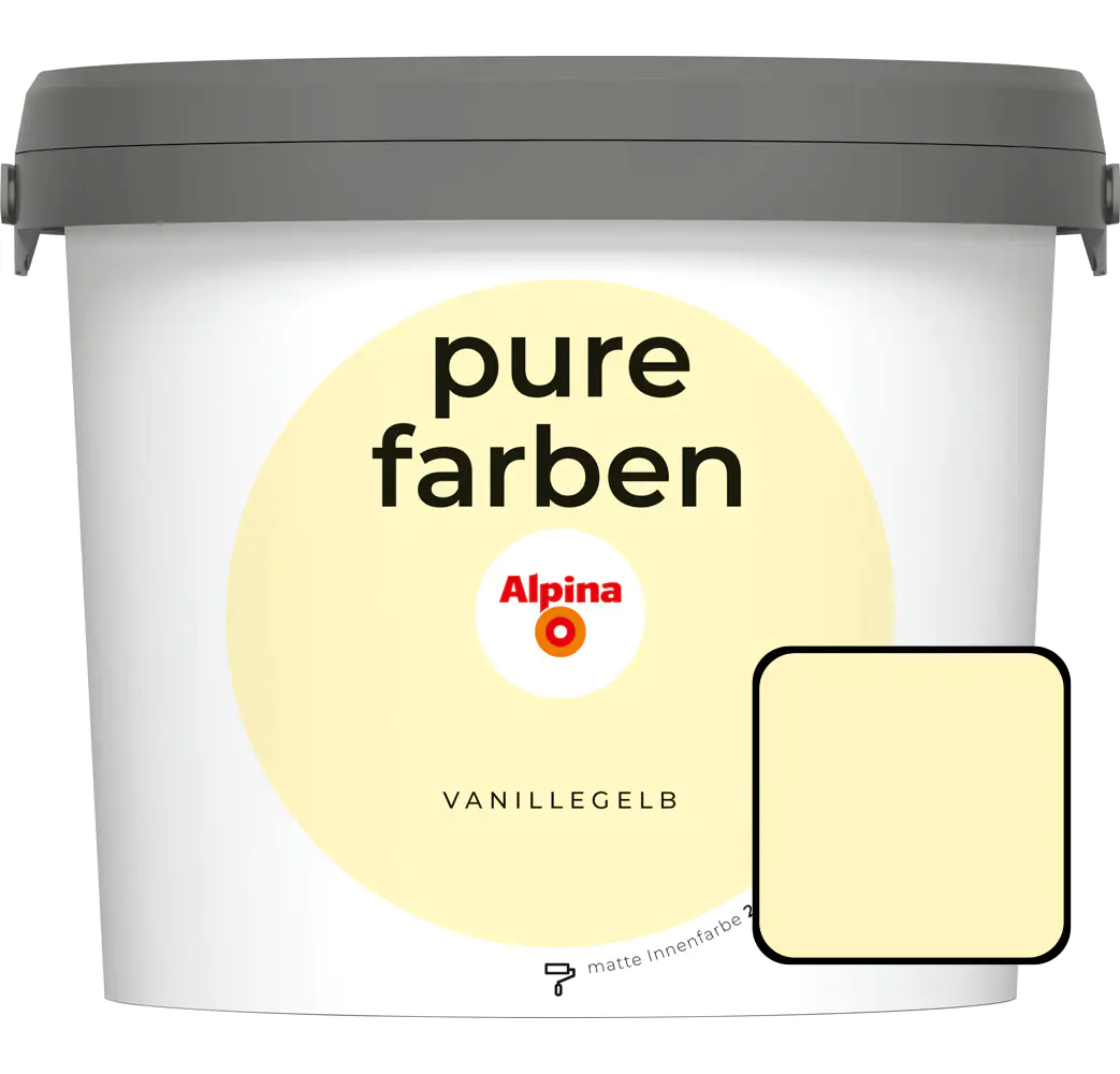 Alpina Pure Farben Wandfarbe vanillegelb 2,5 L