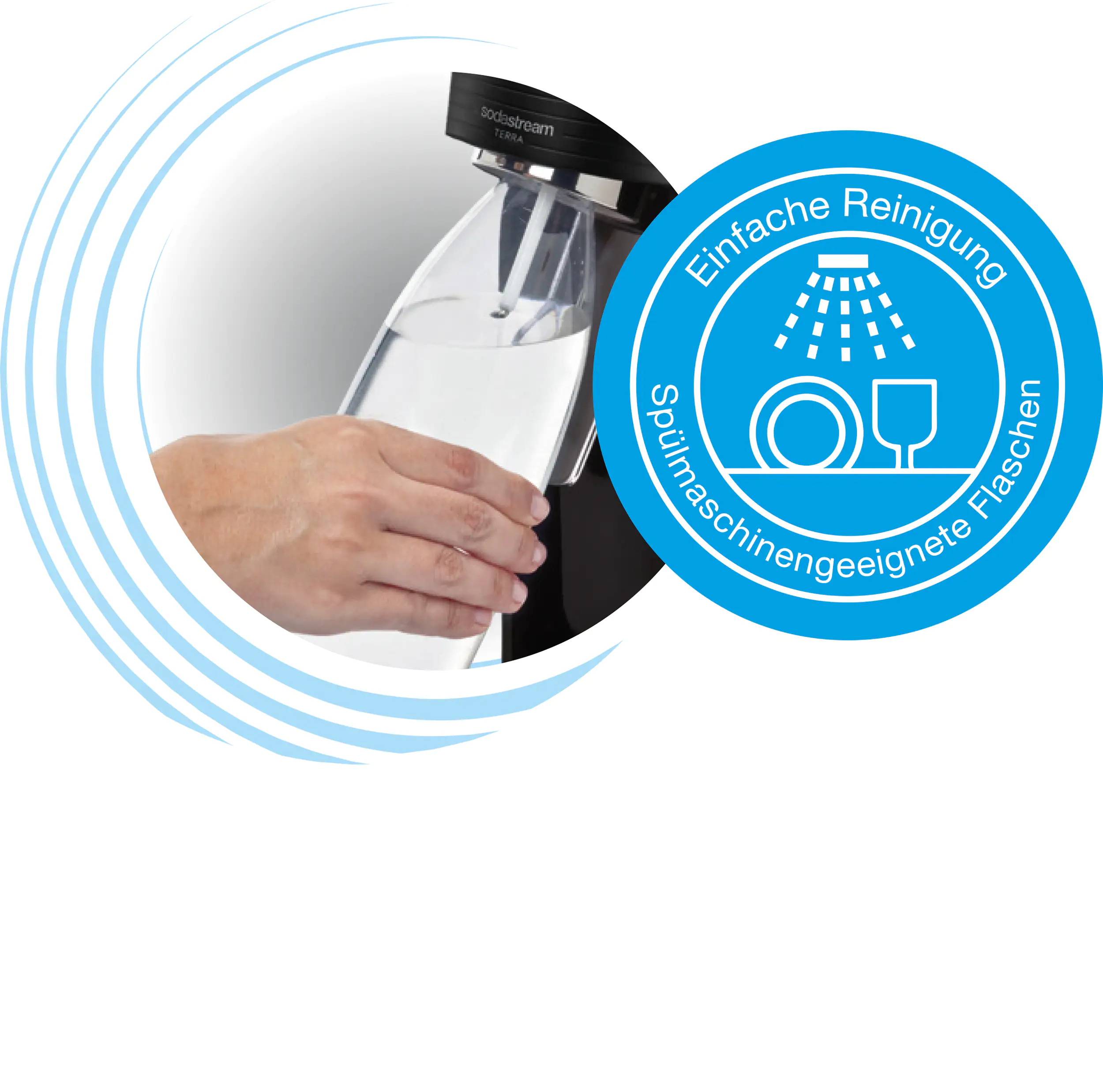 Sodastream Trinkwassersprudler Terra Vorteilspack schwarz mit 3 Flaschen