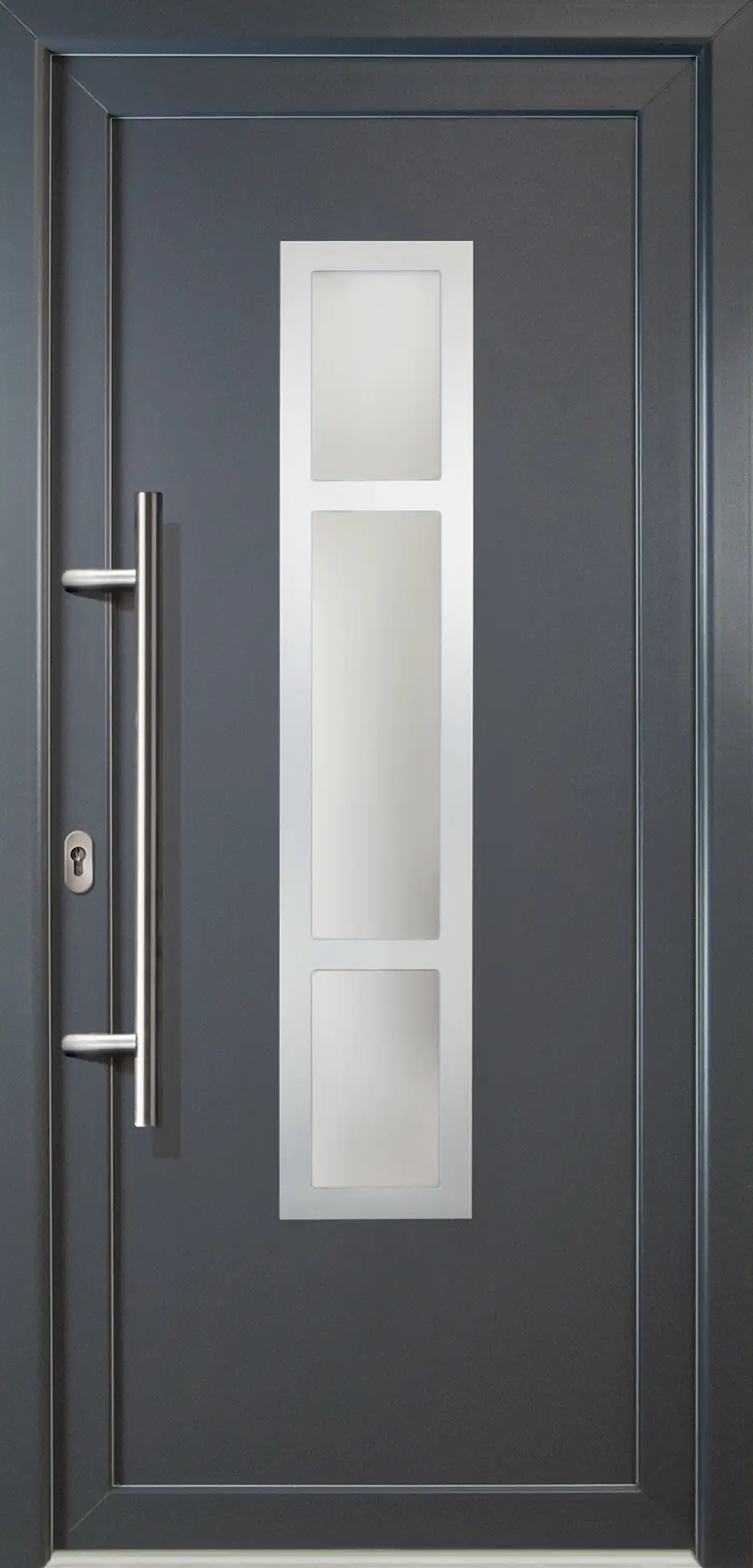 Meeth Haustür Signum PVC Modell 87 98 x 208 cm, DIN links, weiß/titan