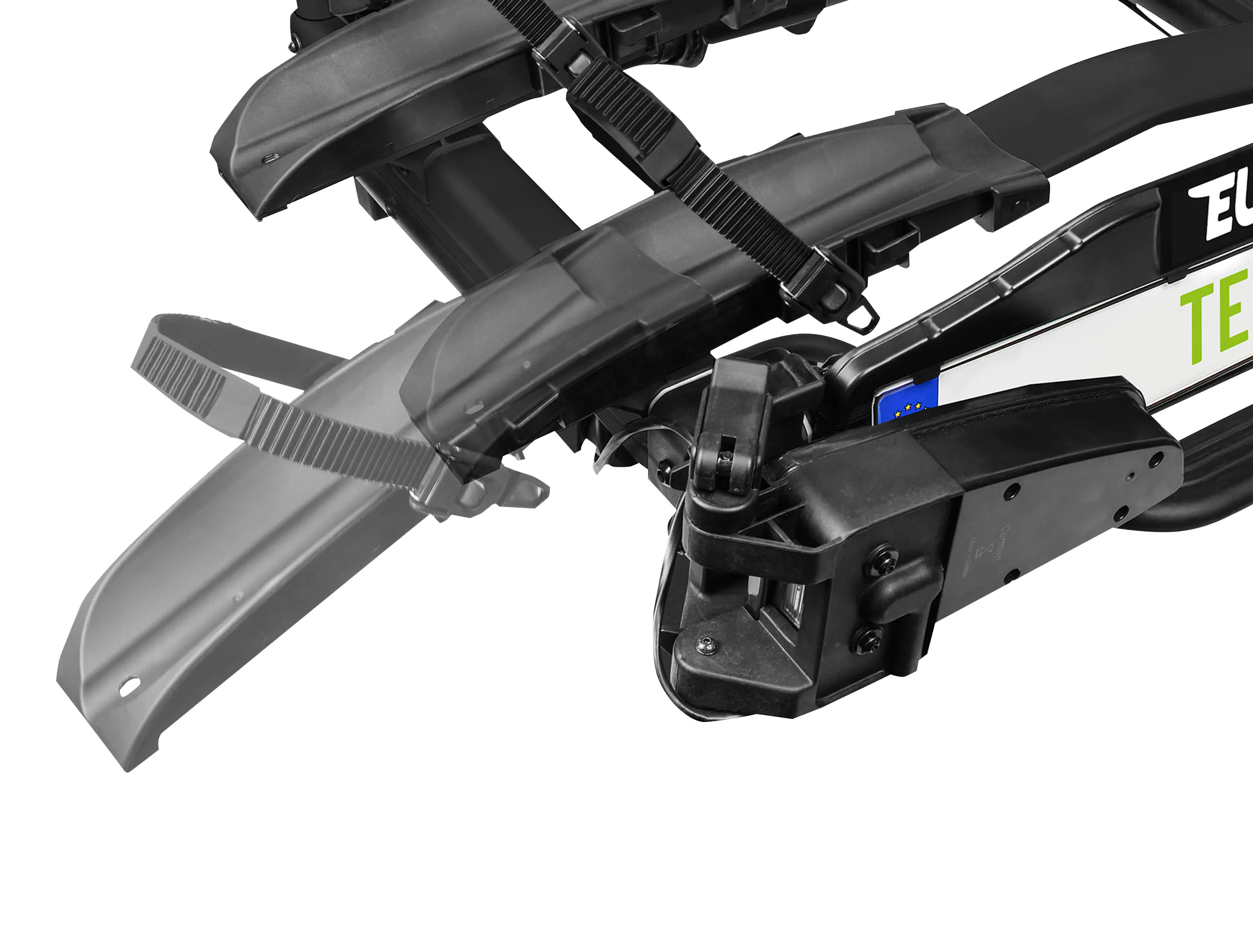 EUFAB Fahrradträger TECDC1+ LED für 2 Fahrräder und große Heckklappen komplett vormontiert
