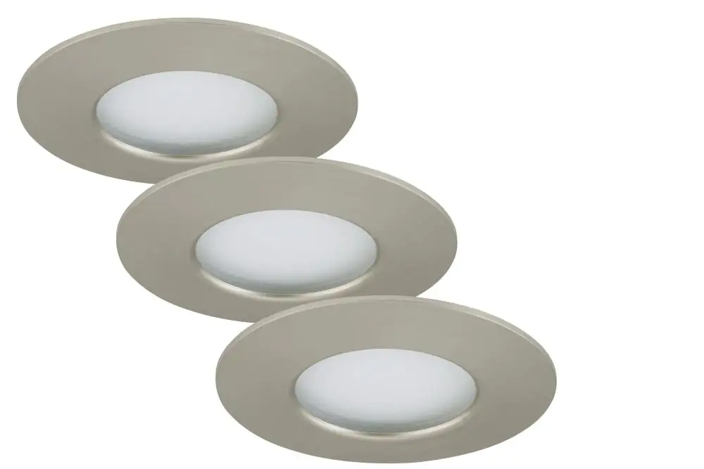 Briloner 3er Set LED Einbauleuchten Attach nickel-matt Ø 7,5 cm