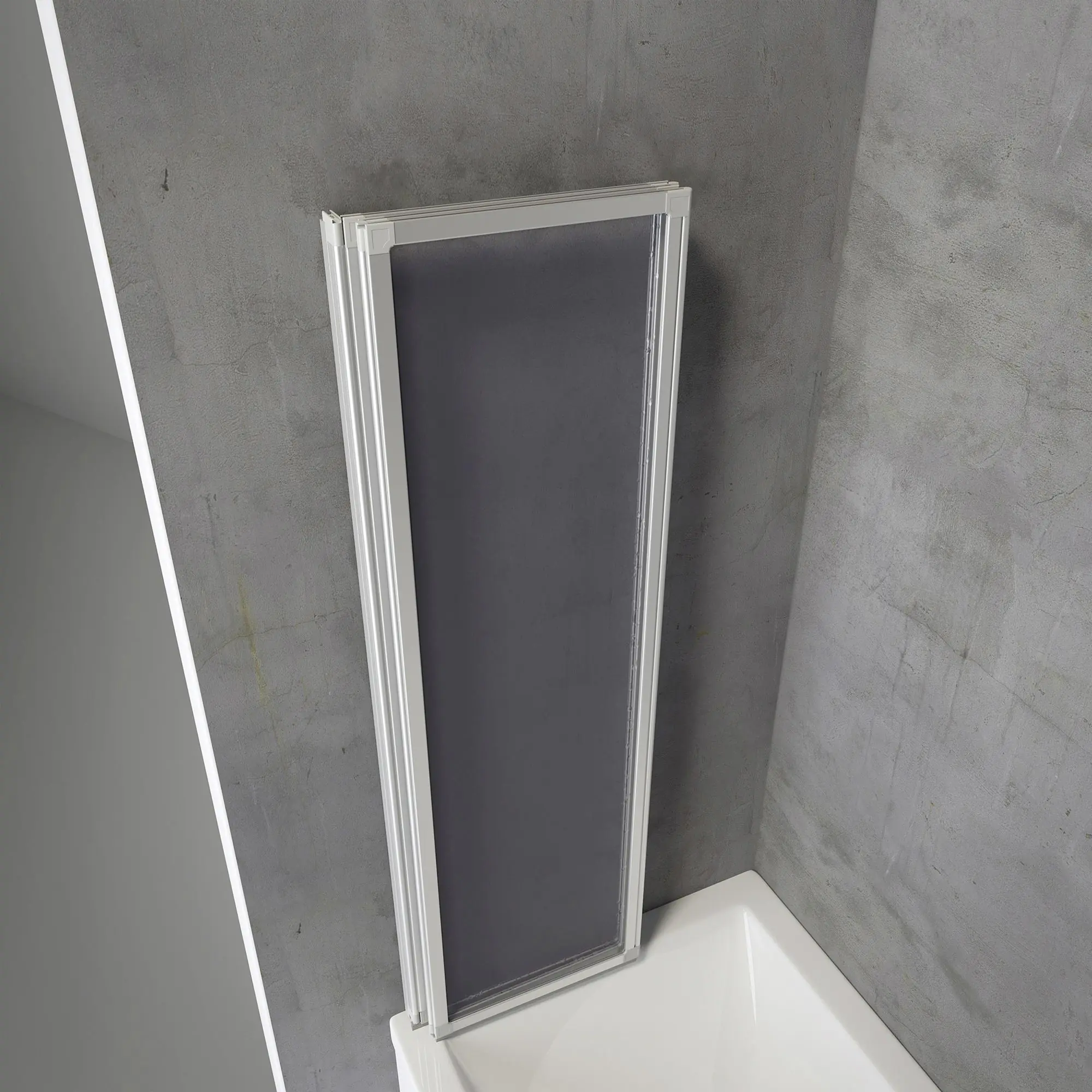 Schulte Badewannenaufsatz Alu natur 127 x 140 cm Kunstglas