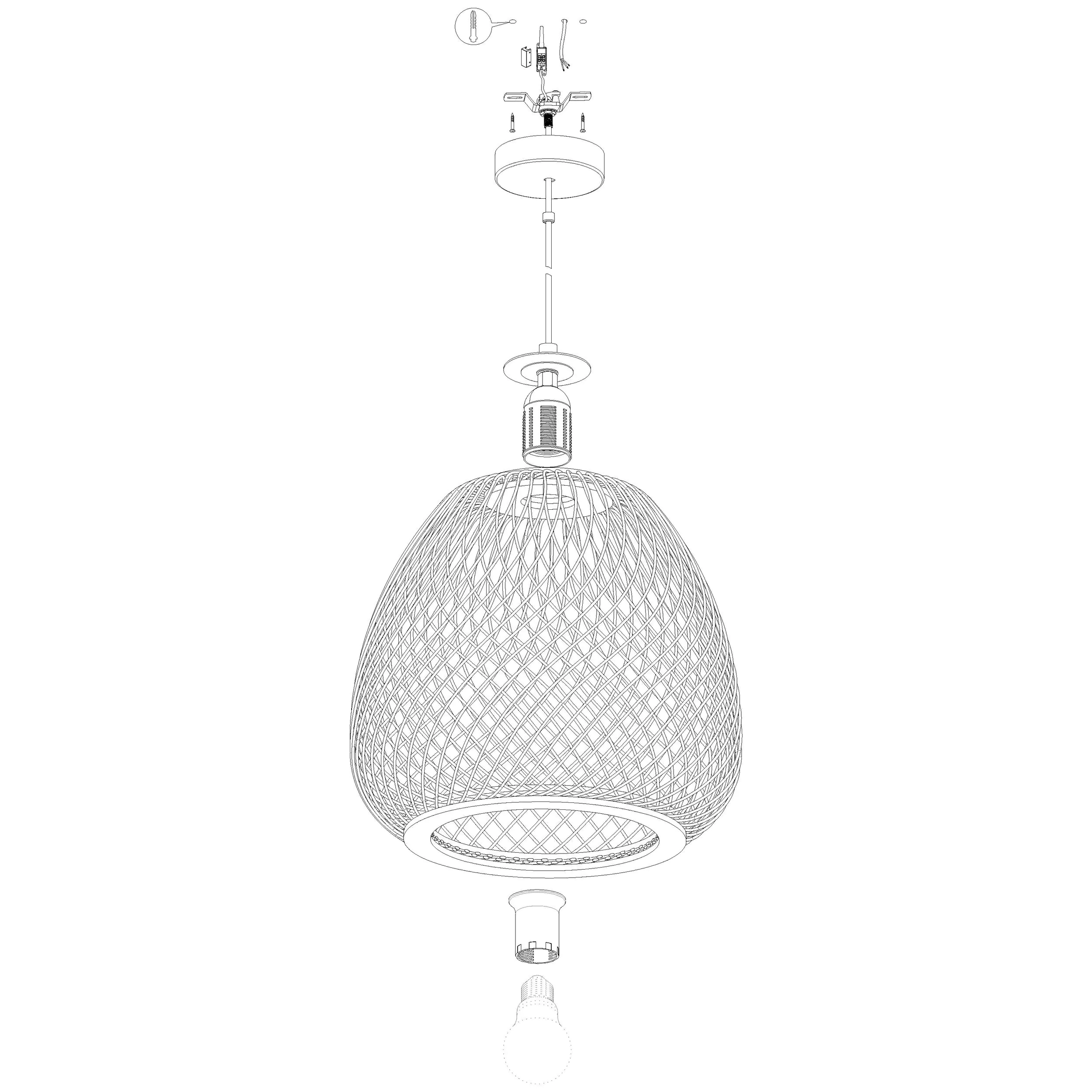 Eglo Pendelleuchte Dembleby natur Ø 32 cm E27