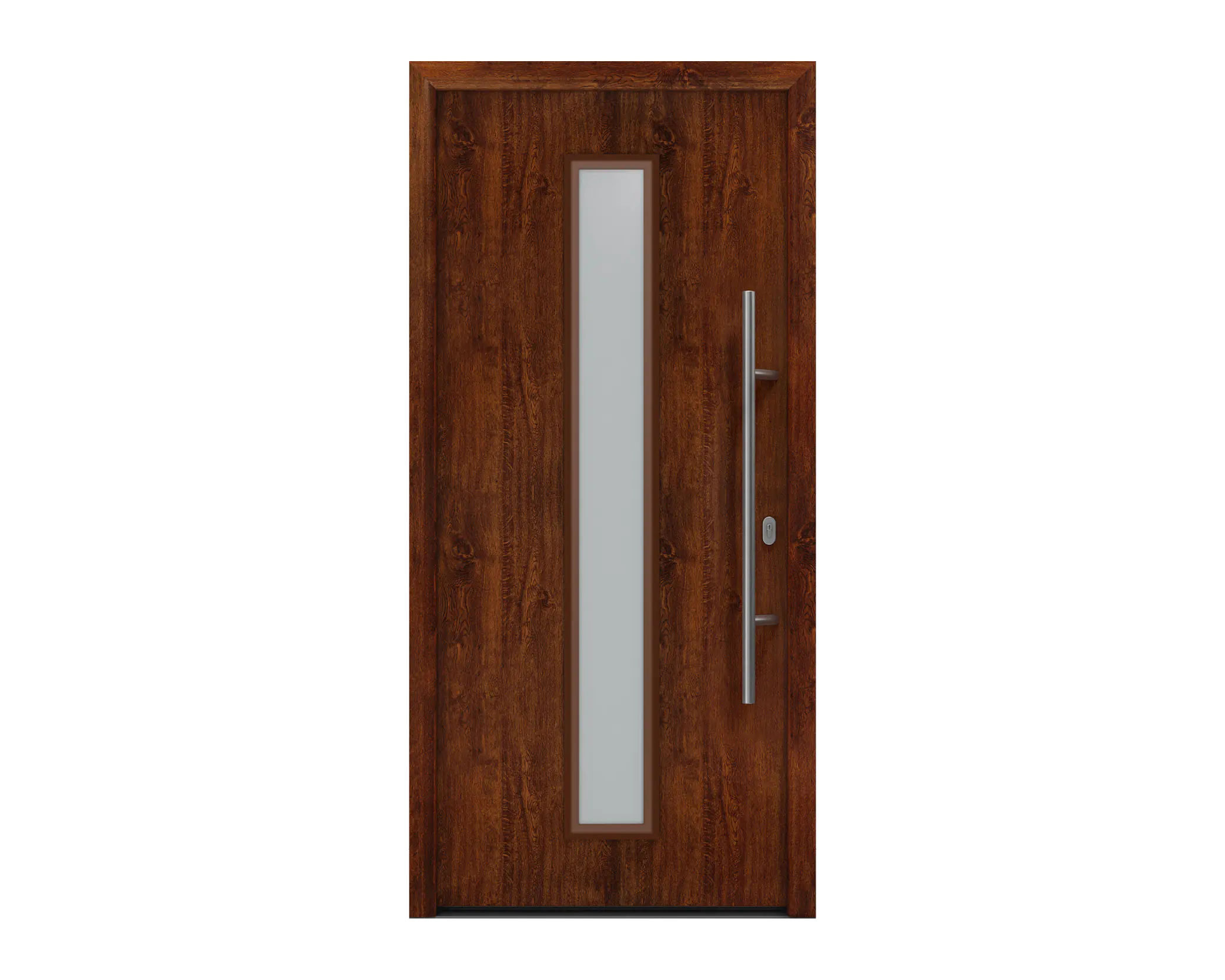 EcoStar Haustür ISOPRO IP 020S dark oak 110 x 210 cm