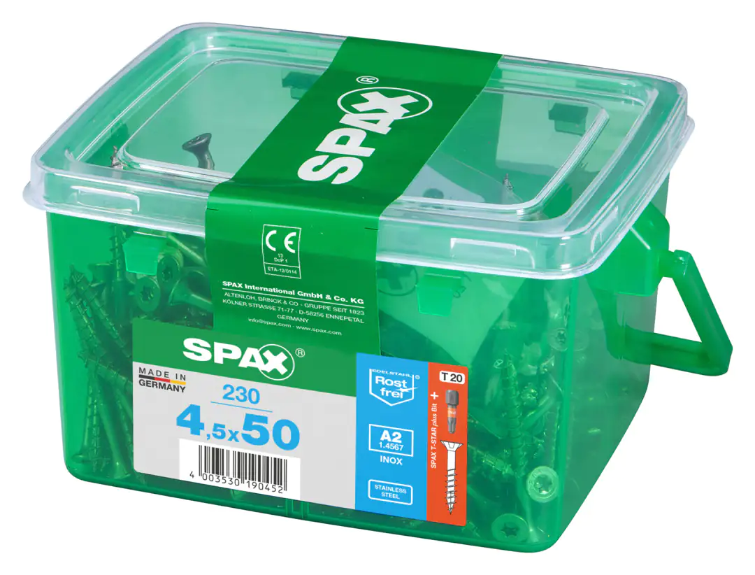 Spax Universalschrauben 4.5 x 50 mm TX 20 - 230 Stück Edelstahl