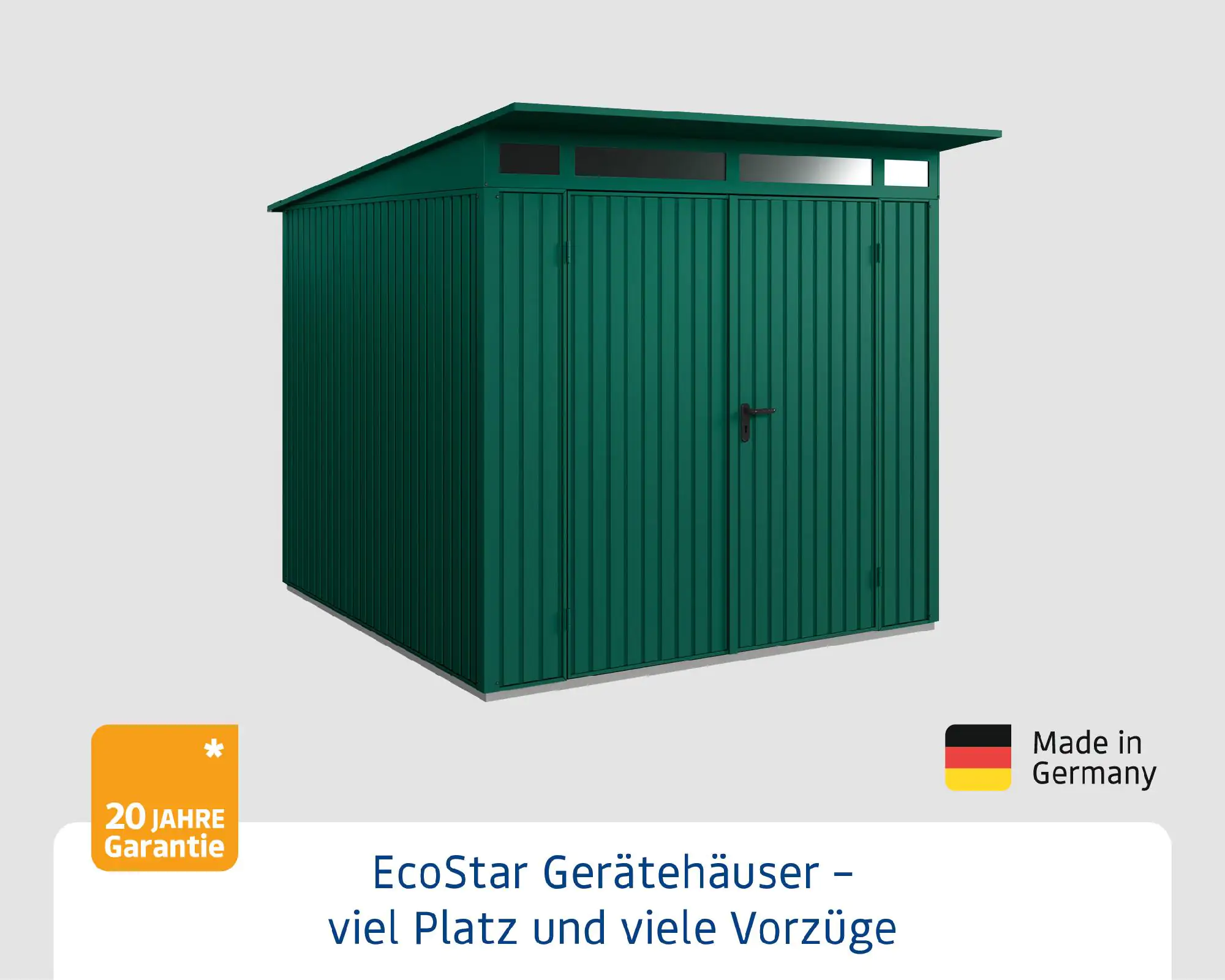 EcoStar Gerätehaus Trend-P Typ 2 moosgrün 247,9 x 283,4 x 232,3 cm