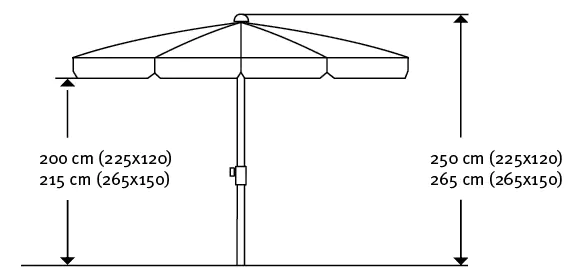 Schneider Sonnenschirm Aquila silbergrau 225 x 120 cm
