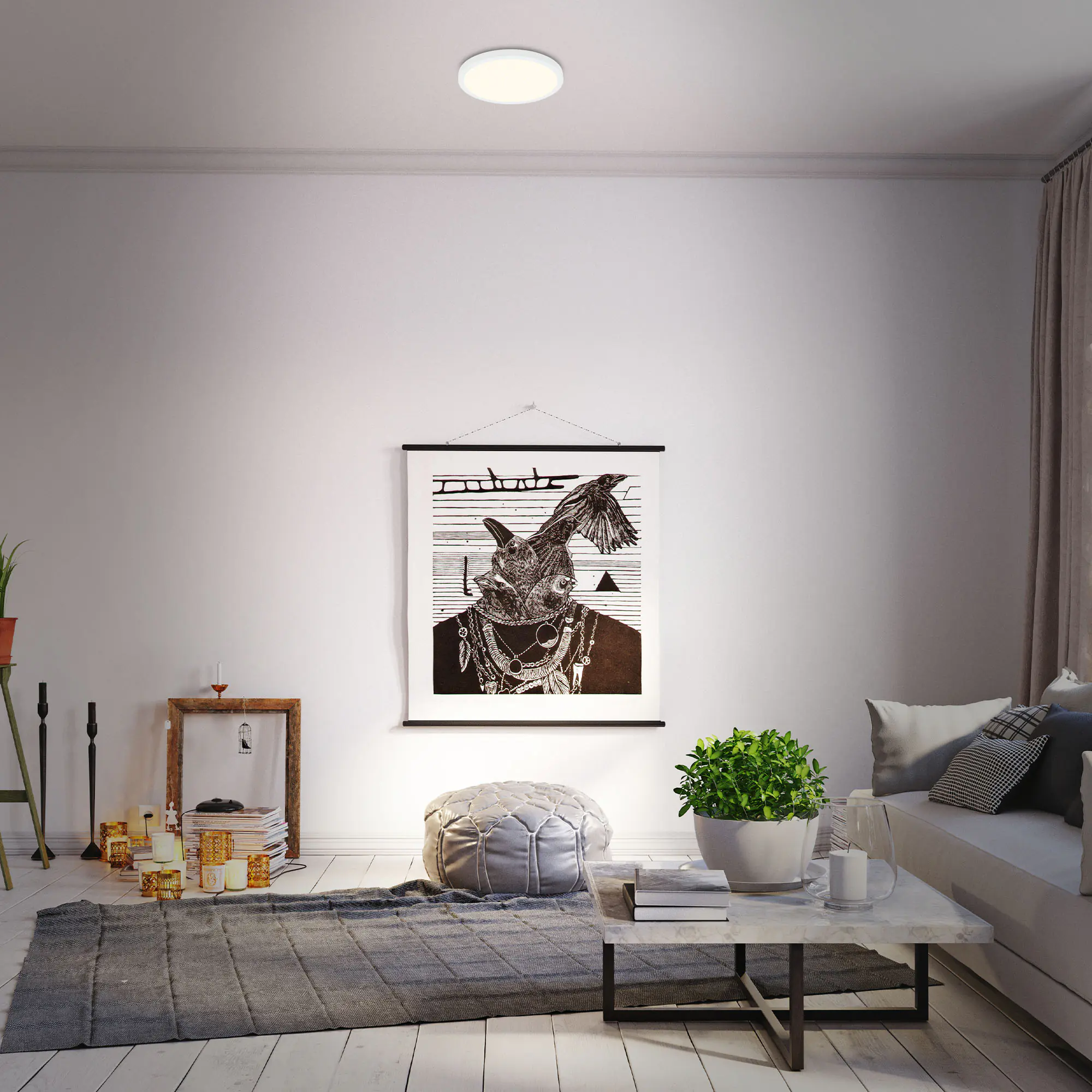 Briloner LED Deckenleuchte Runa Ø 28 cm weiß Sternencover CCT