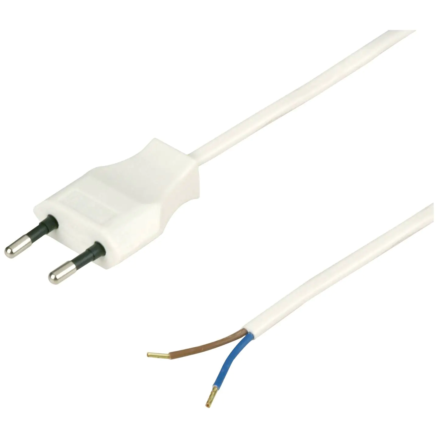 REV Zuleitung Euro 2m H03VVH2-F 2x0,75mm² mit Eurostecker weiß