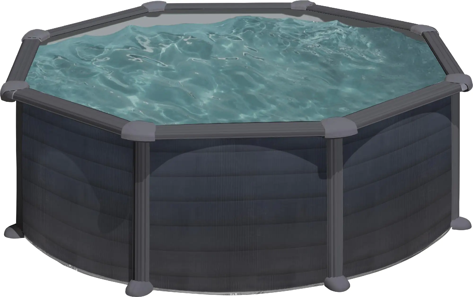 Gre Stahlwandpool Granada rund Ø 350 x 132 cm, graphit