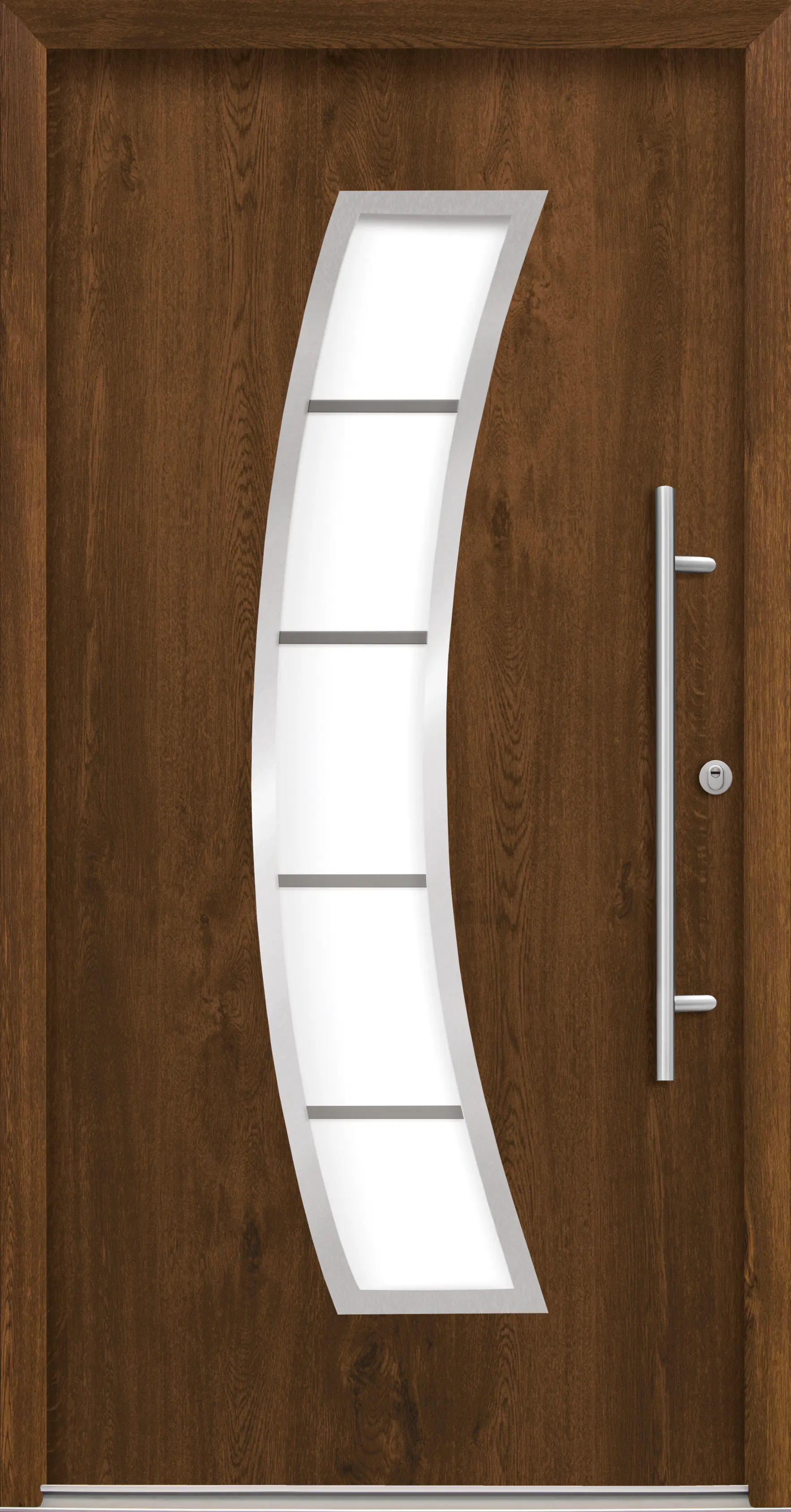 Splendoor Haustür Passivedoor Premium P14 RC2 Nussbaum DIN Rechts 110 x 210 cm