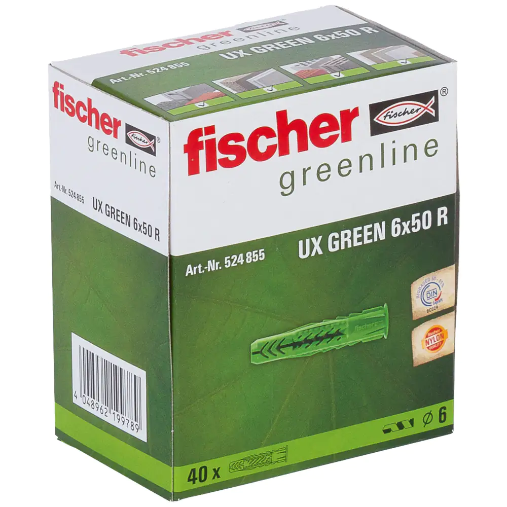 Fischer Universaldübel UX green 6.0 x 50 mm - 40 Stück