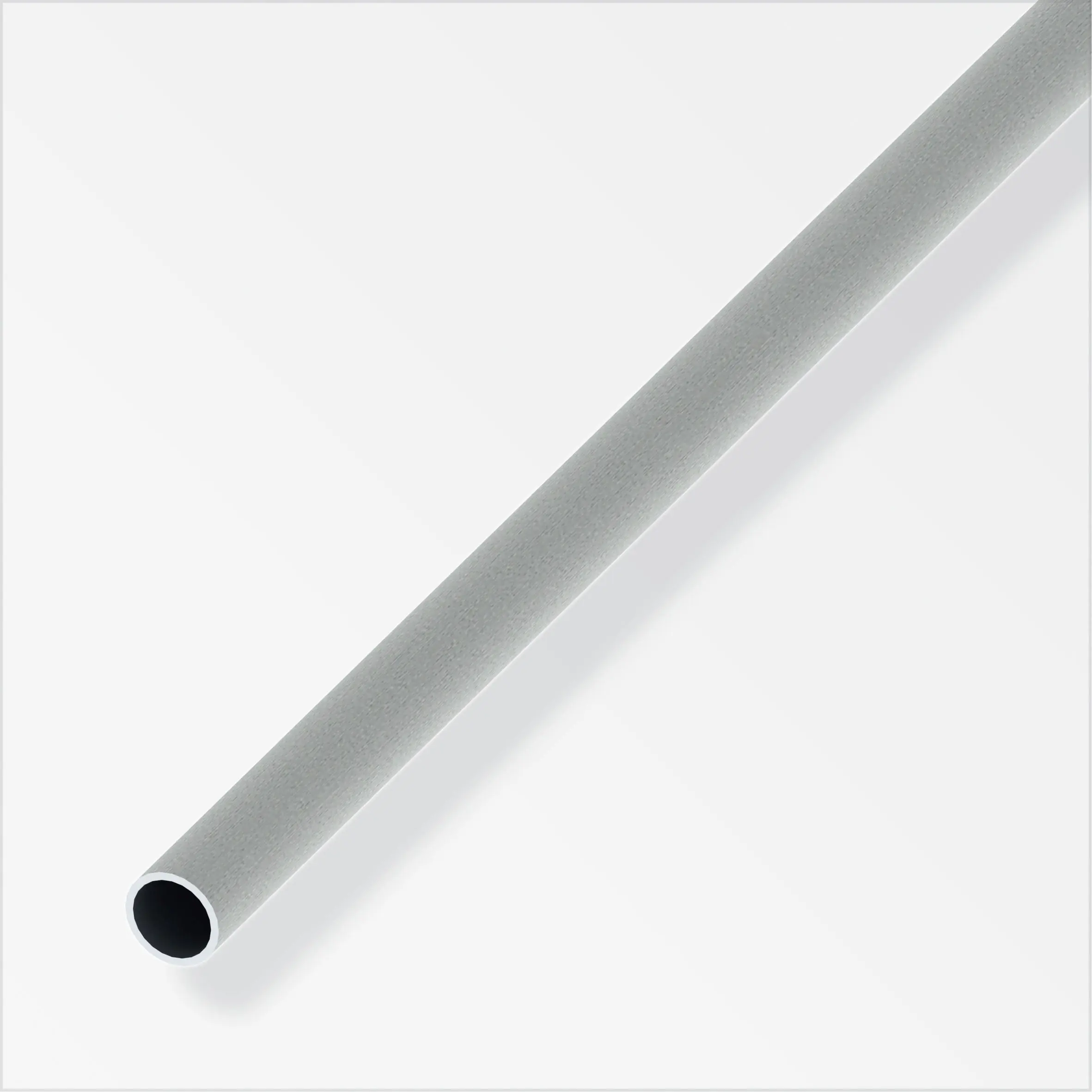 alfer Rundrohr Aluminium eloxiert gebürstet Edelstahl-Optik