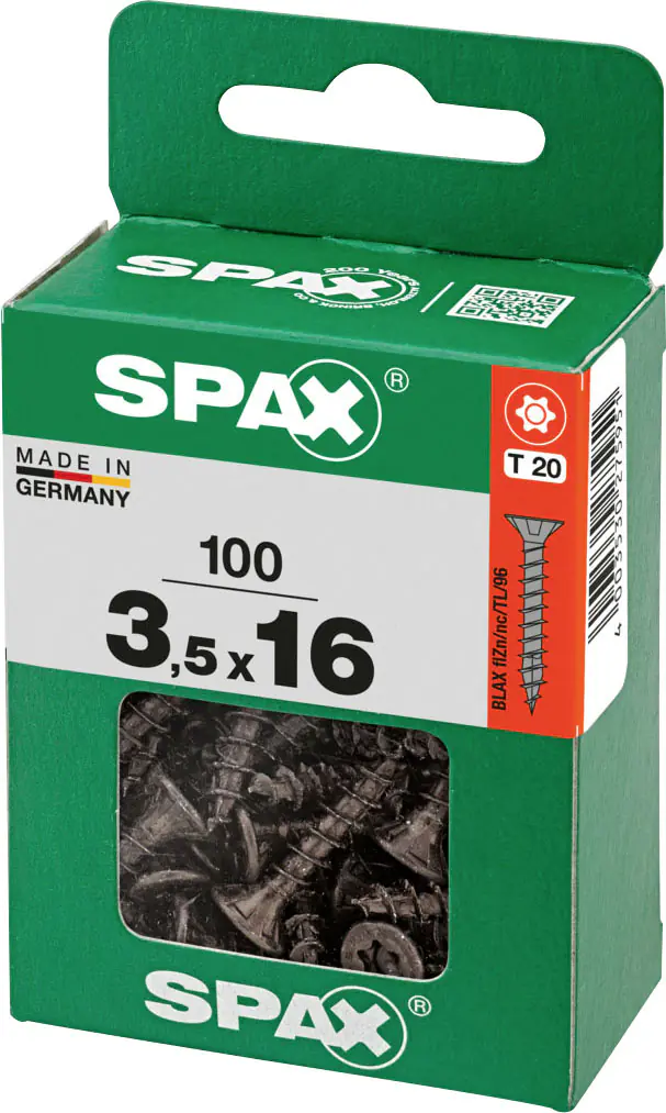 Spax Universalschrauben 3,5 x 16 mm T20 Vollgewinde - 100 Stk. 