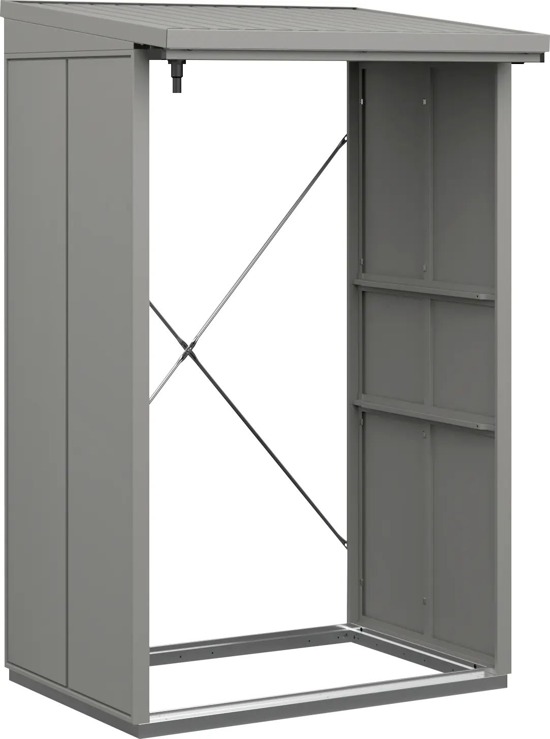 Ecostar Kaminholzregal Elegant-V Typ 1, graualuminium, mit Verstrebung