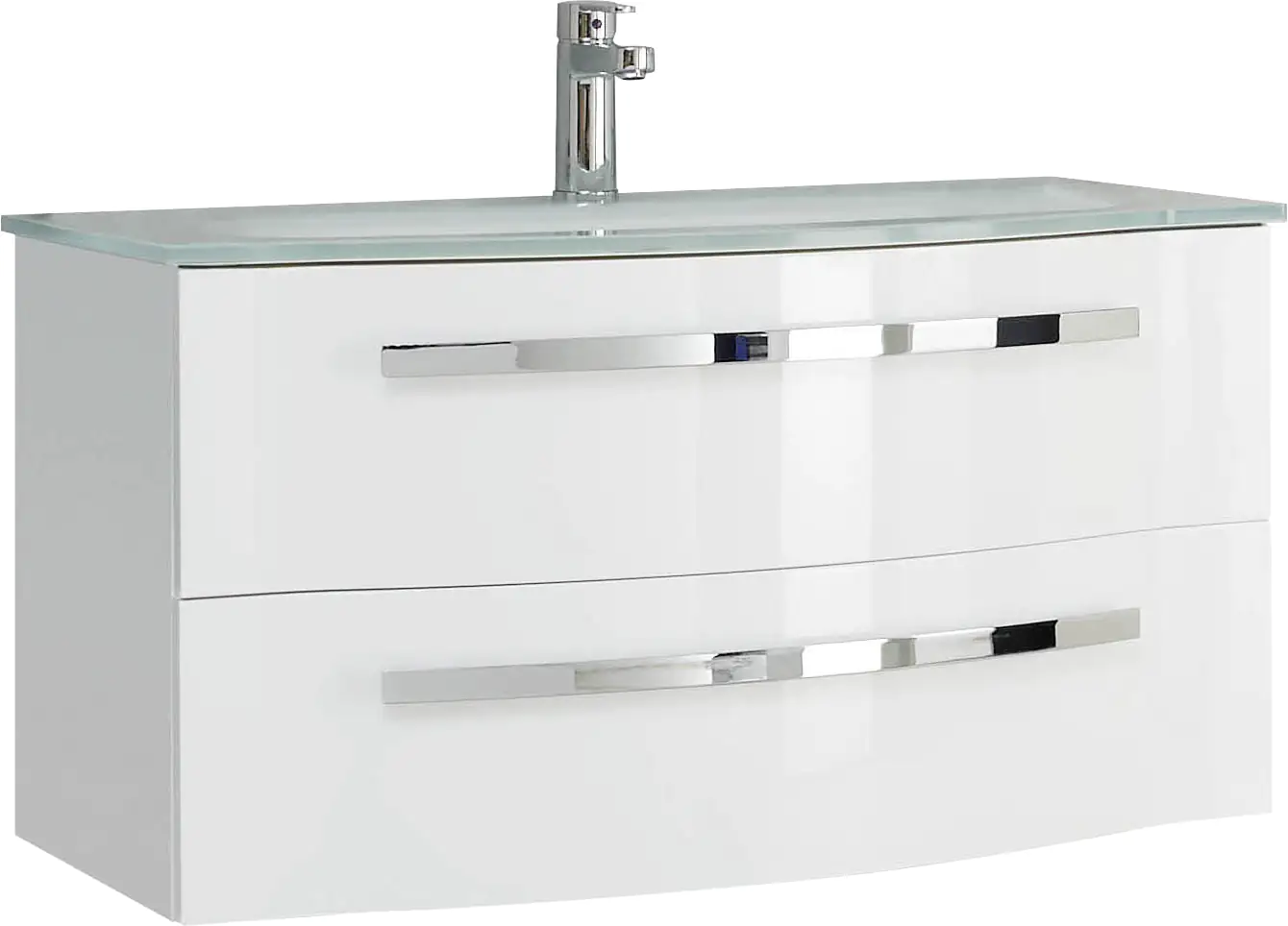Pelipal Waschtischunterschrank Fokus 4005 mit Glaswaschtisch, Breite 92 cm