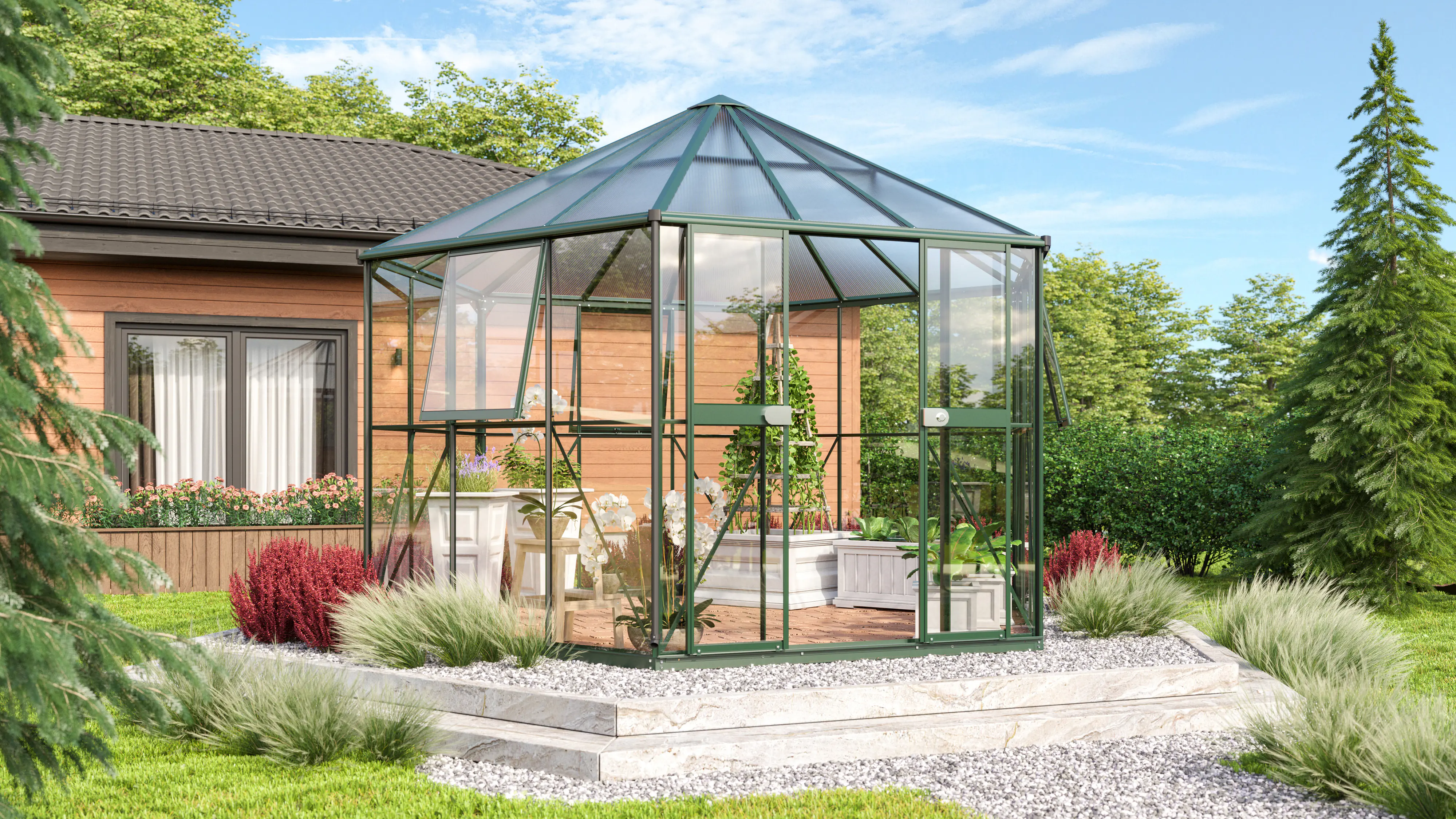 Vitavia Gewächshaus Juno 9000 383 x 331 cm 3 mm ESG