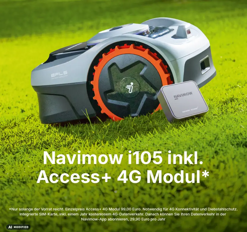 Segway Mähroboter Navimow i105E 22,6 V 18 cm Schnittbreite 500 m² inkl. Access 4G-Modul