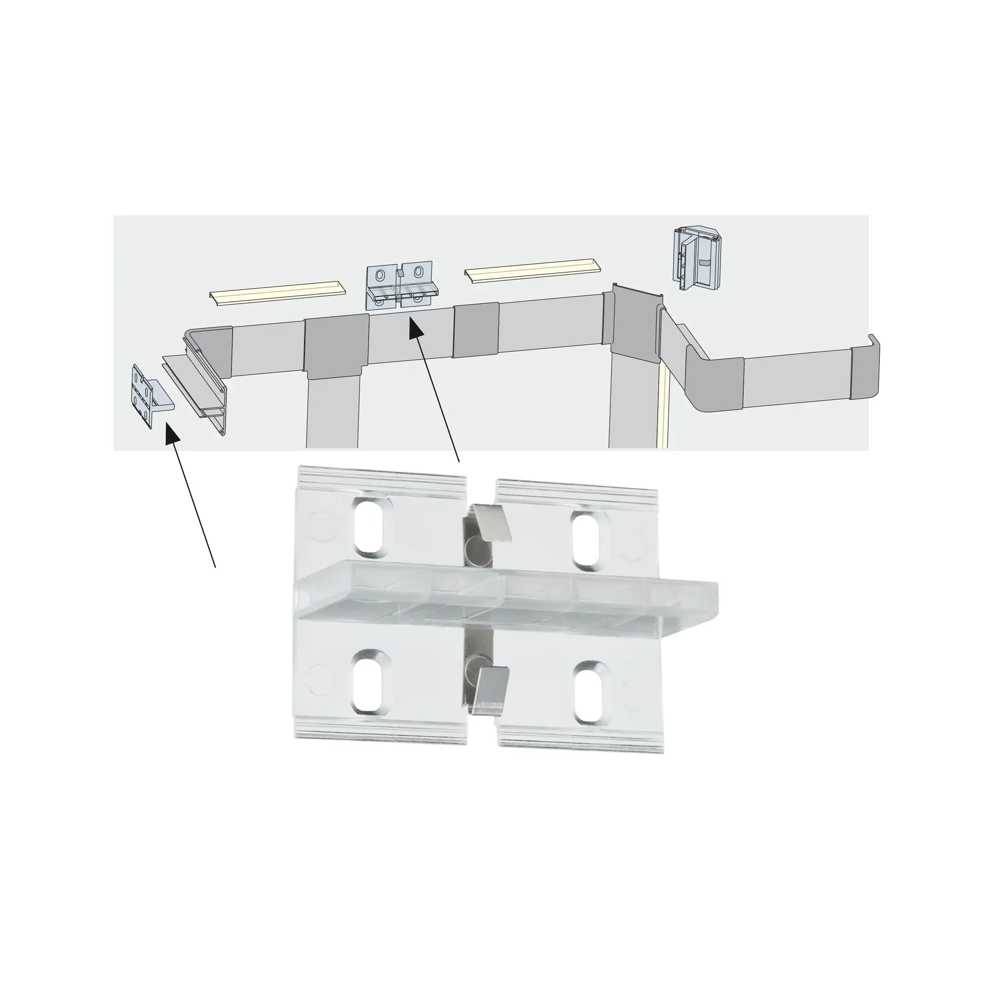 Paulmann Duo Profil inkl. Clips und Diffusor 2 m alu eloxiert