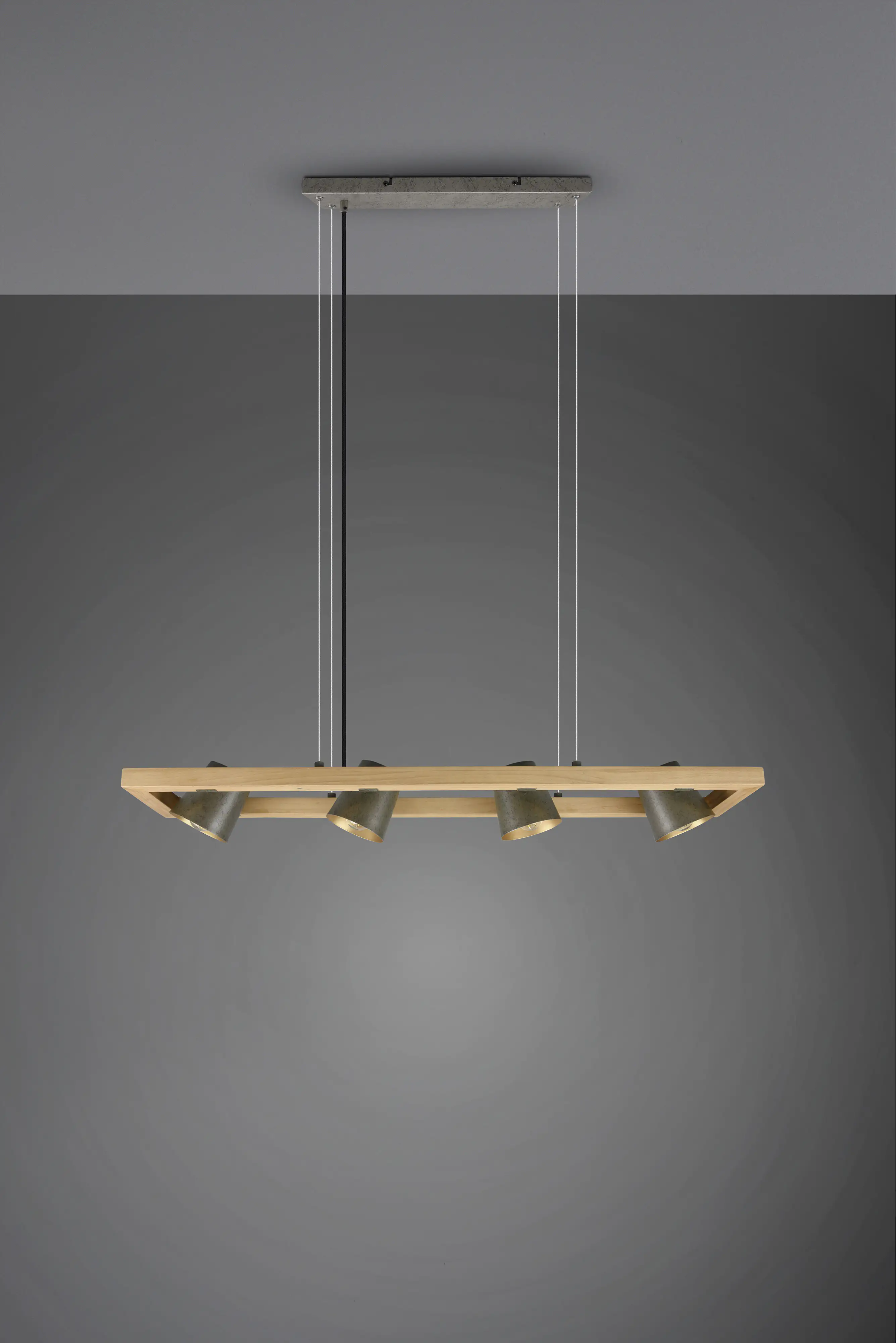 Trio Leuchten Pendelleuchte Bell 4-flammig nickel antik