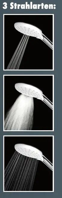 Primaster Handbrause 3 Strahlarten Water Dance chrom-weiß mit Wasserspareinsatz