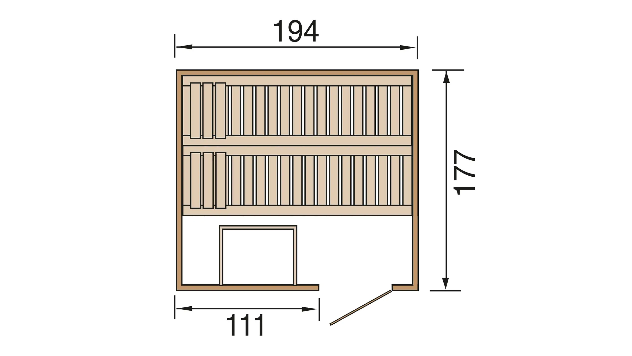 Weka Element-Sauna Halmstad 2 mit Glastür