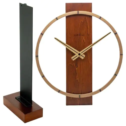 Nextime Tisch- Wanduhr Carl Small 34 x 27 cm braun