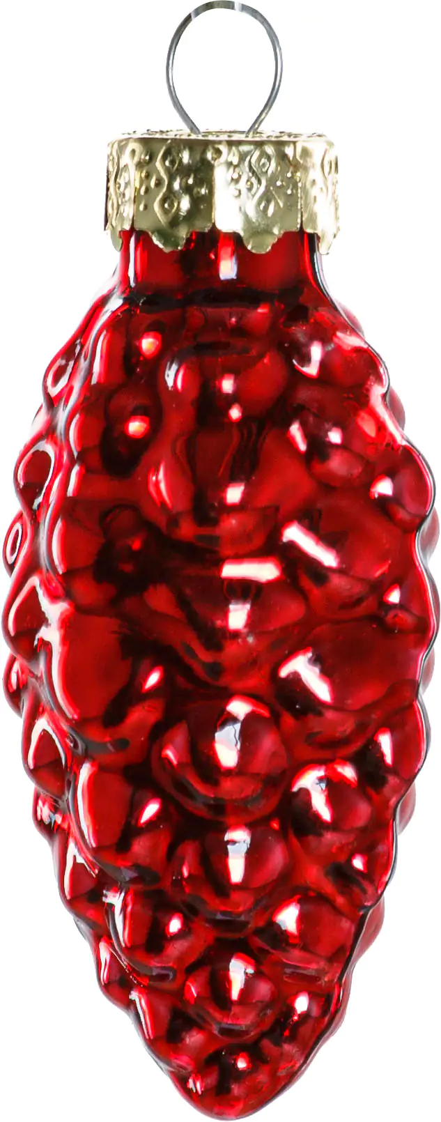TrendLine Weihnachtskugeln Glas-Tannenzapfen 6 cm rot 12 Stück