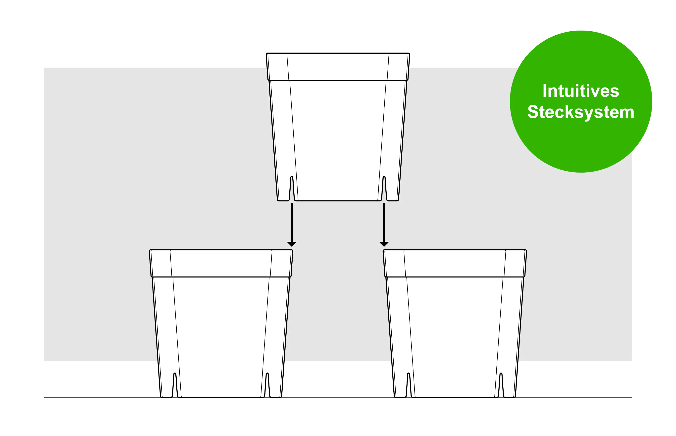 FlexiFlora Pflanztopf Modulares Pflanzsystem 14,5 x 14,5 x 15 cm Kunststoff anthrazit 
