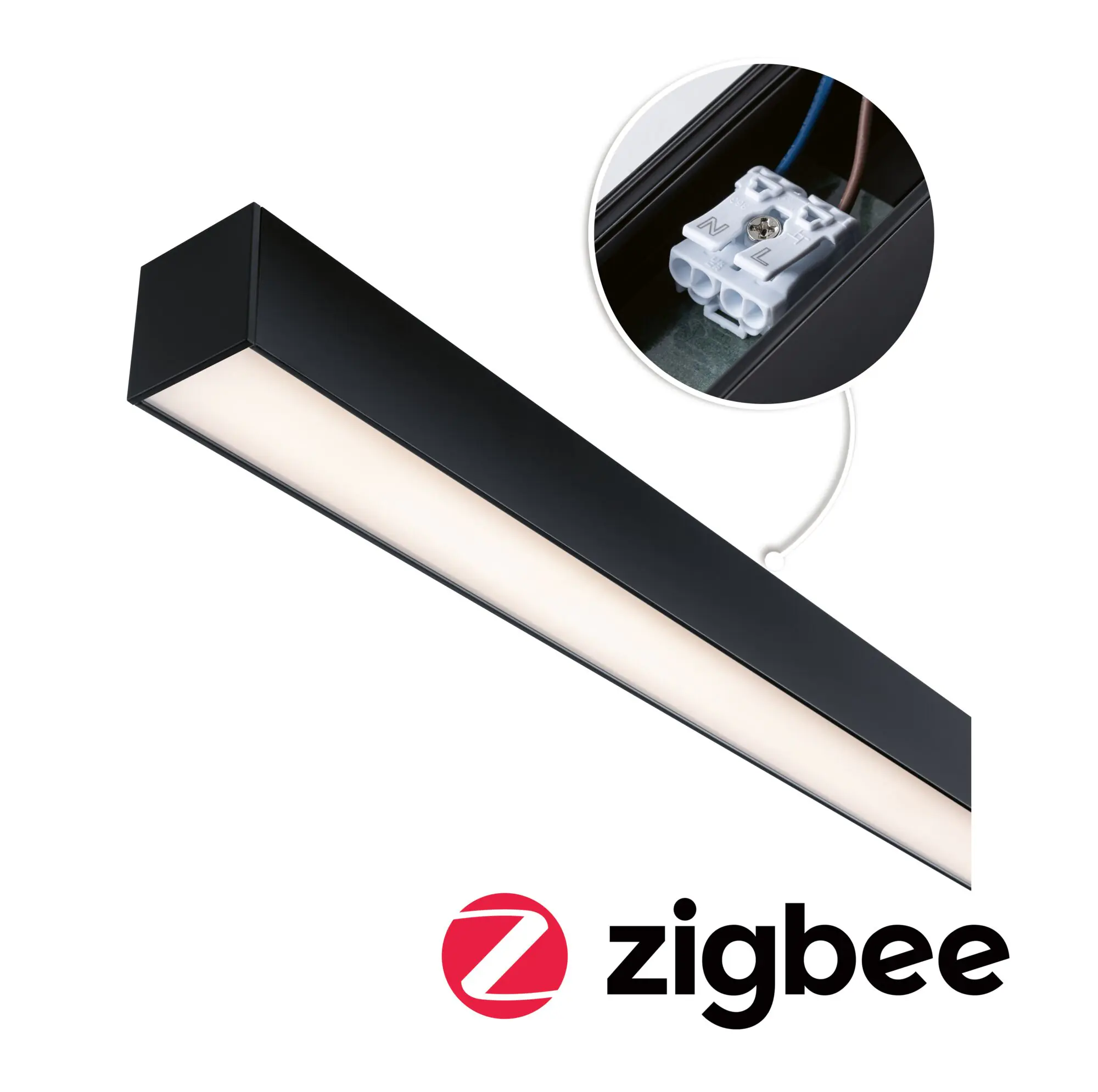 Paulmann Einspeisung für Lichtleiste Linion Power Channel 17 W Aluminium schwarz dimmbar warmweiß