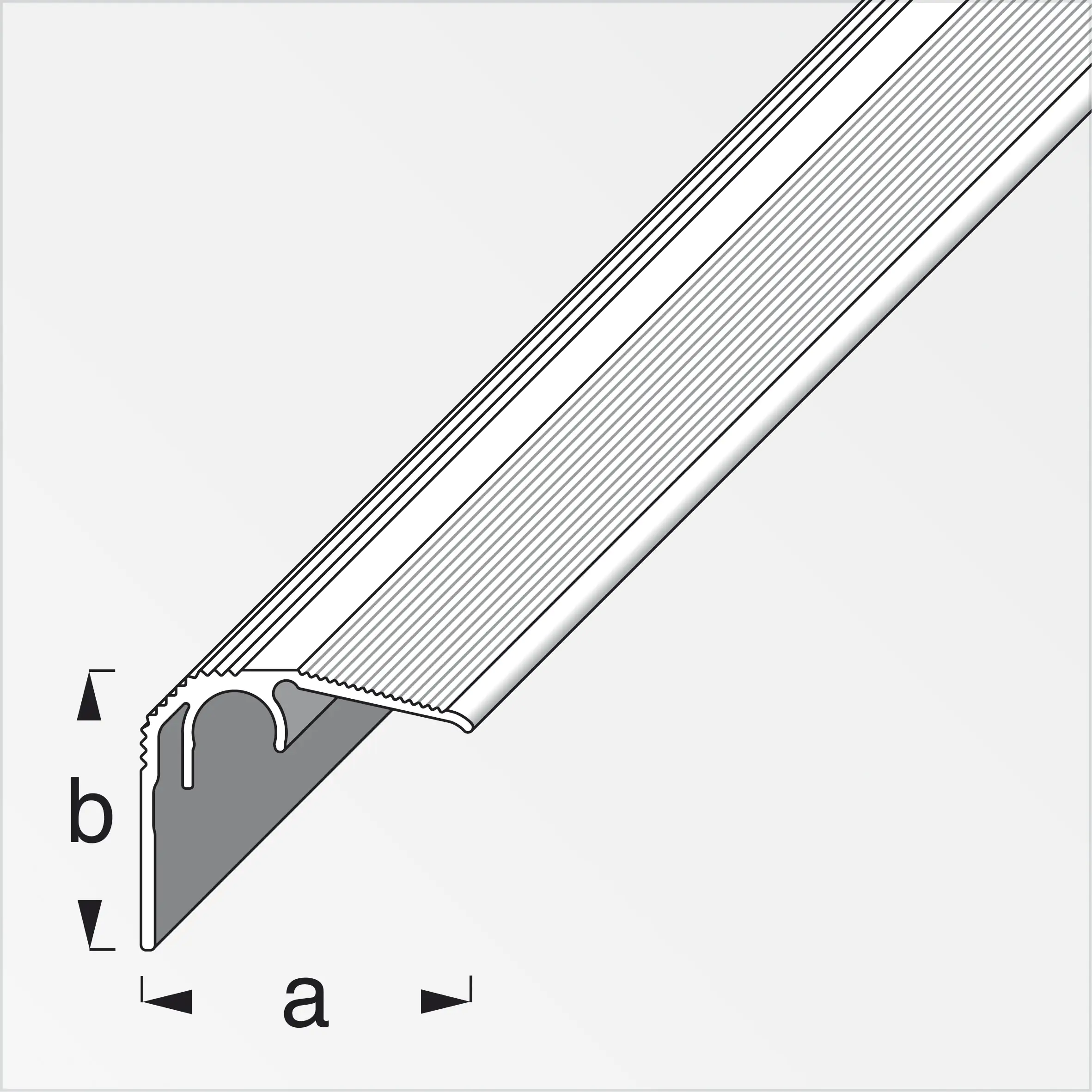 alfer Abschluss-Profil 1 m, 32 x 27 mm Aluminium eloxiert silber