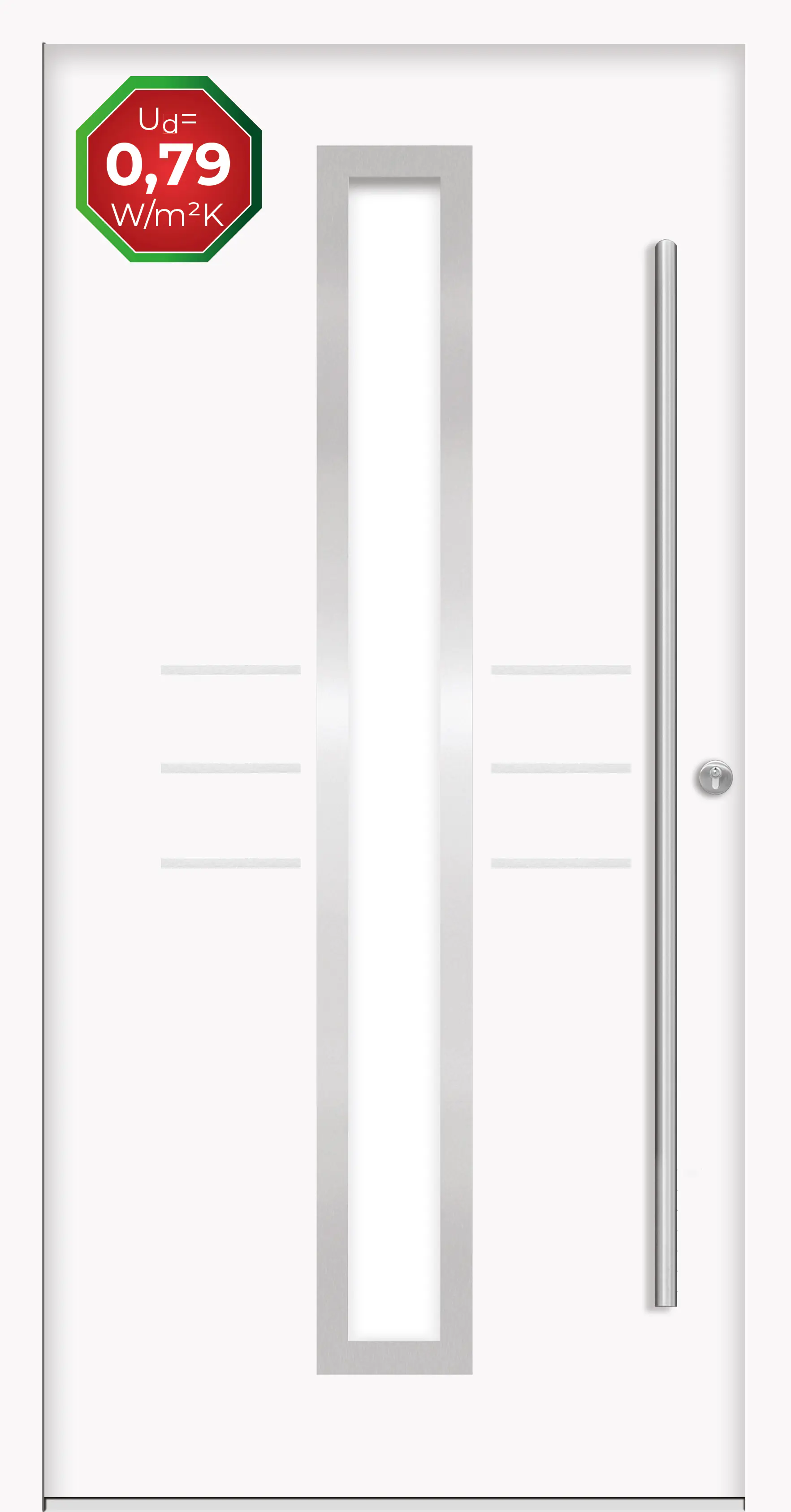 Splendoor Haustür Passivedoor Premium B07 Weiß DIN Rechts 100 x 210 cm