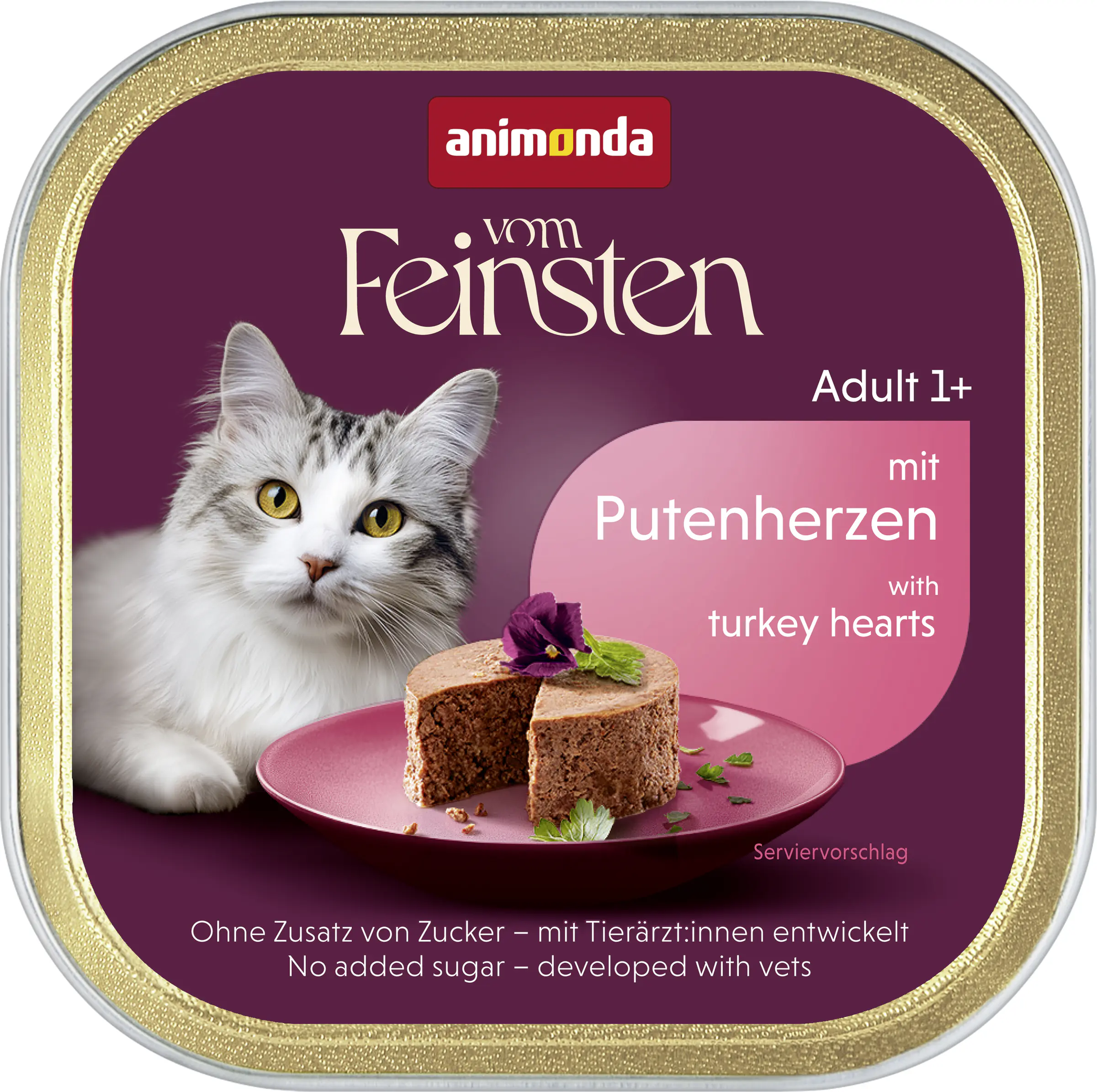 Animonda vom Feinsten Katzennassfutter Adult getreidefrei 100 g Putenherzen