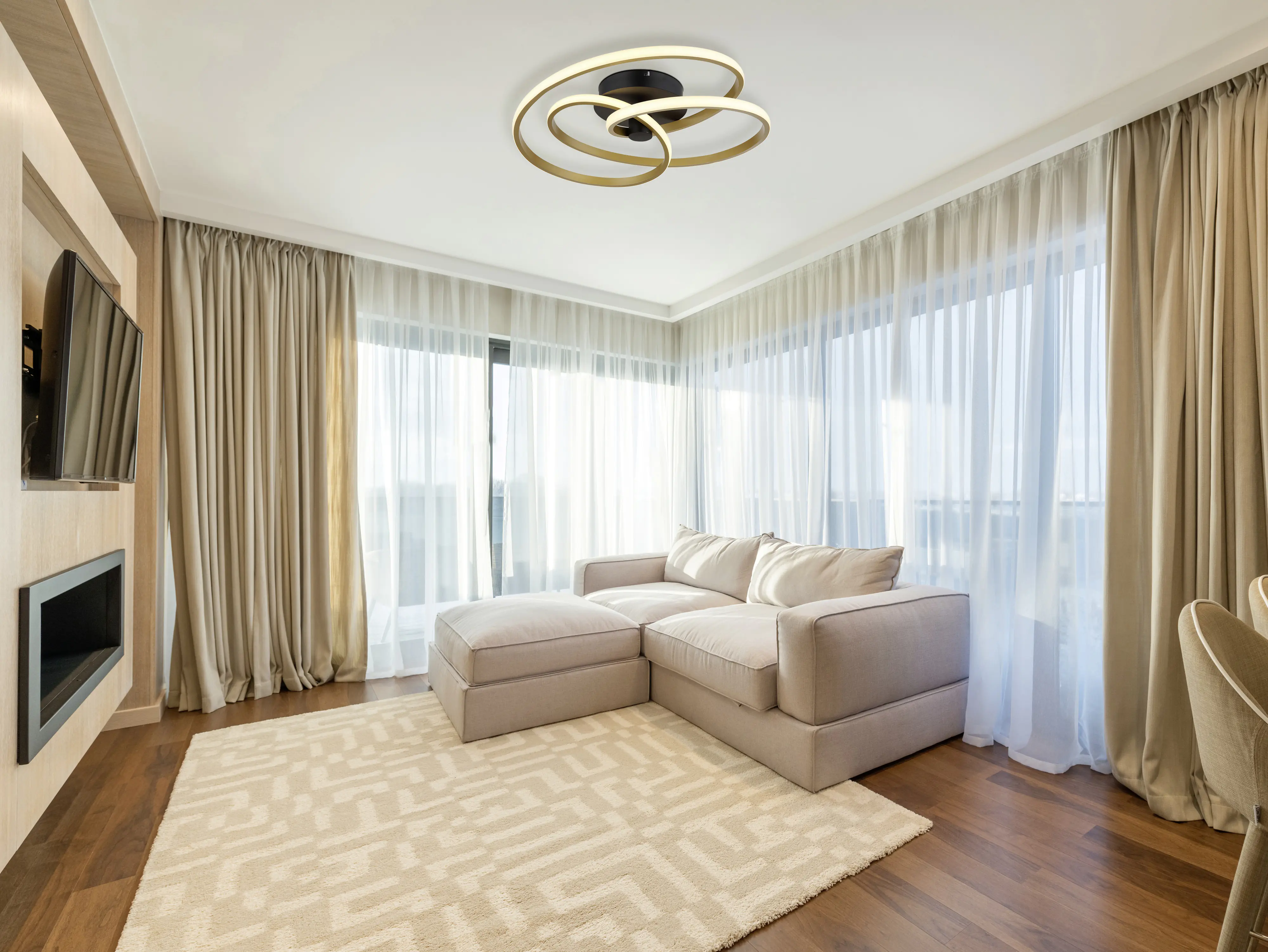 Globo LED Deckenleuchte Glyxar goldfarben