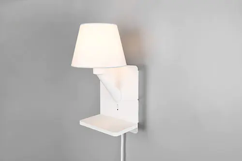 Trio Leuchten Wandleuchte COMFORT E14 weiß matt Metall/Stoff
