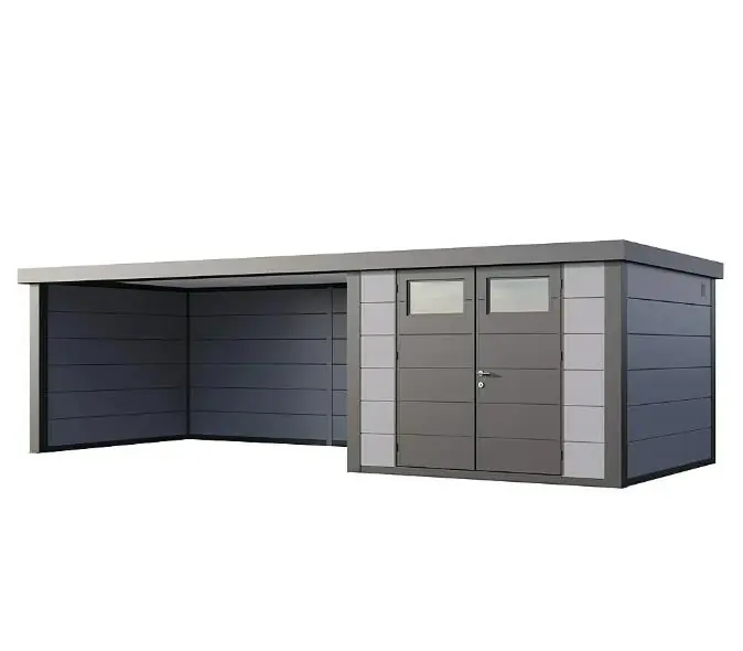 Telluria Gerätehaus Classico Lounge XL 3330 links lichtgrau 792 x 298 cm