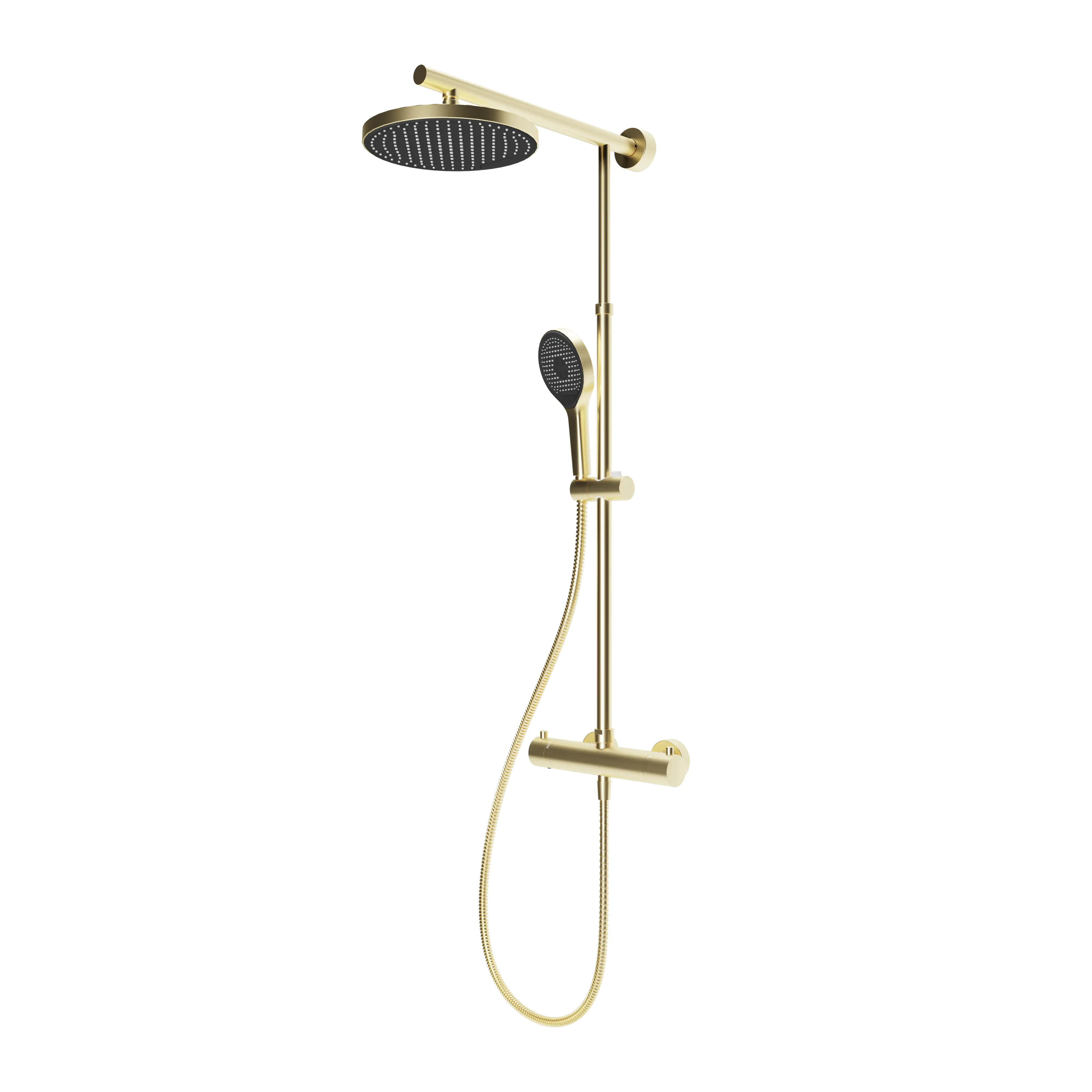 Schulte Duschsystem Rain Classic mit Thermostat rund gold