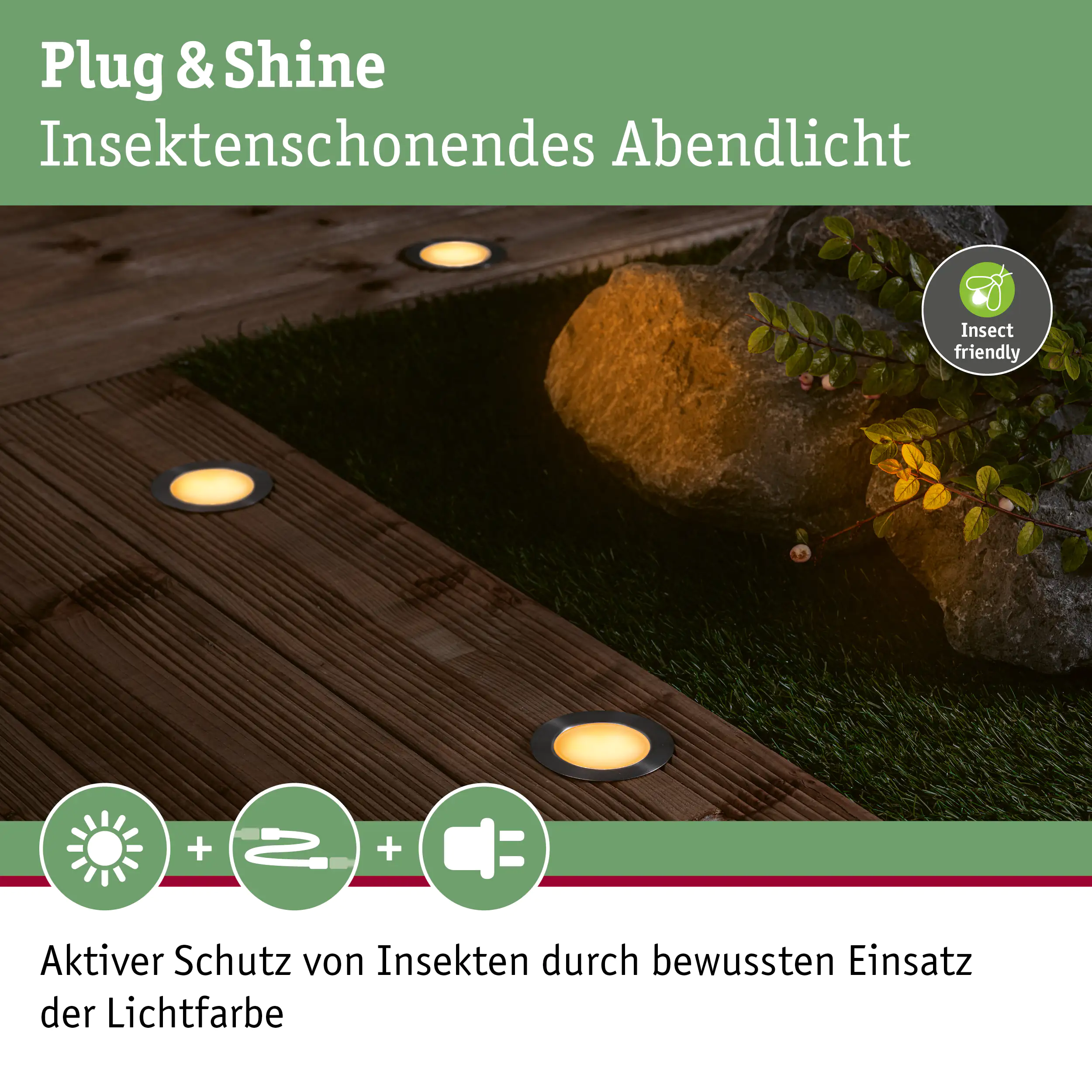Paulmann Plug & Shine LED Bodeneinbauleuchte Floor insect-friendly 3er-Set
