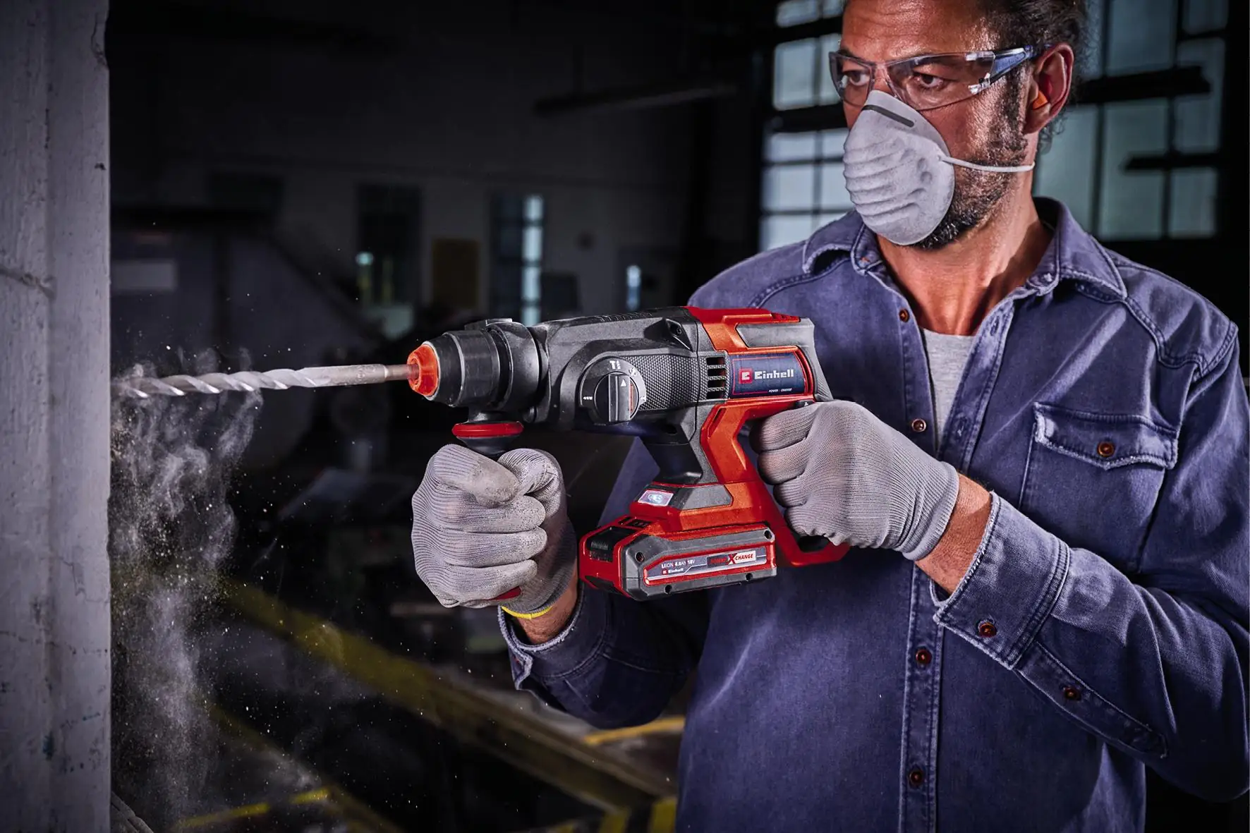 Einhell Akku-Bohrhammer TE-HD 18/20 Li Solo 18 V