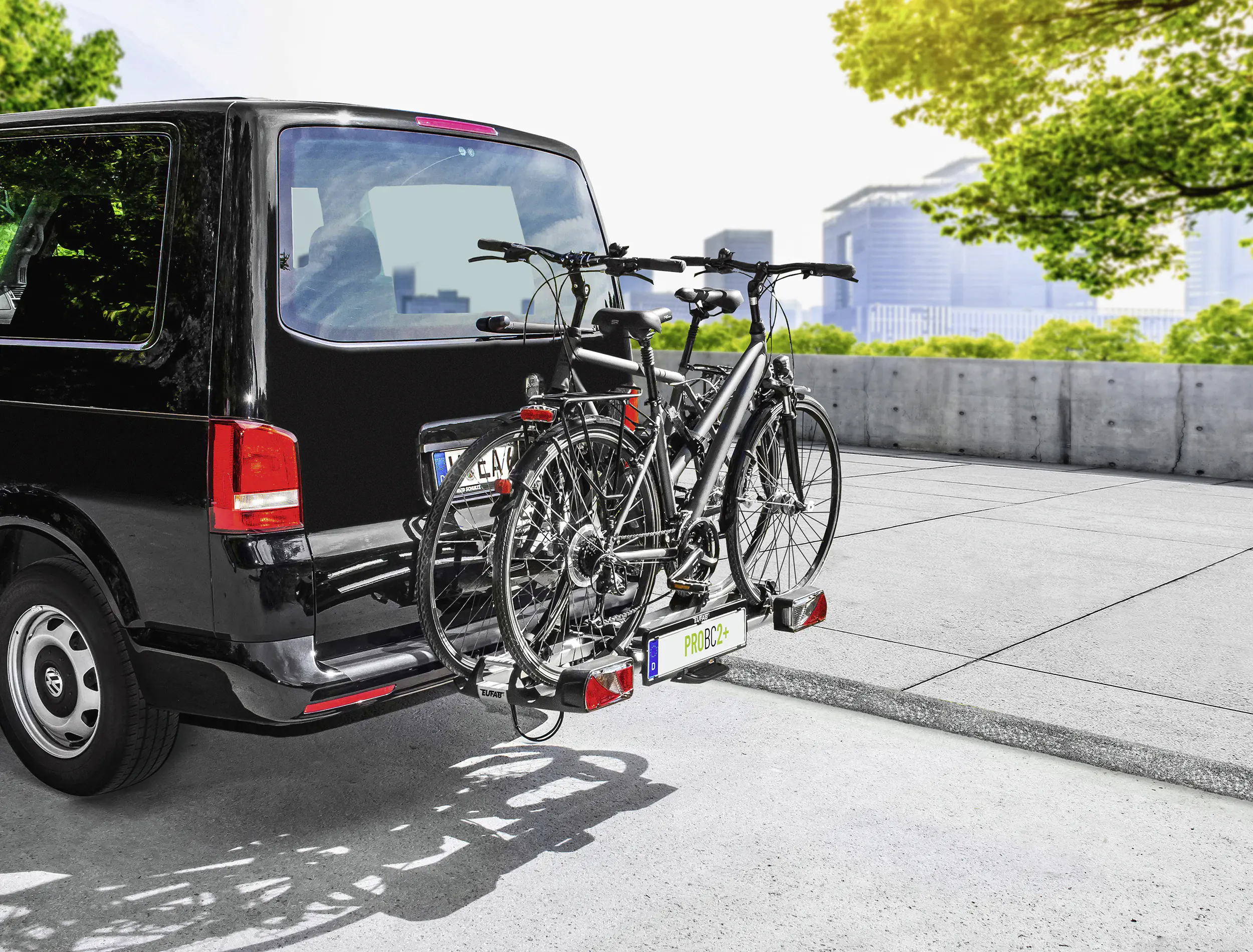 EUFAB Fahrradträger ProBC2+ für 2 Fahrräder und große Heckklappen komplett vormontiert
