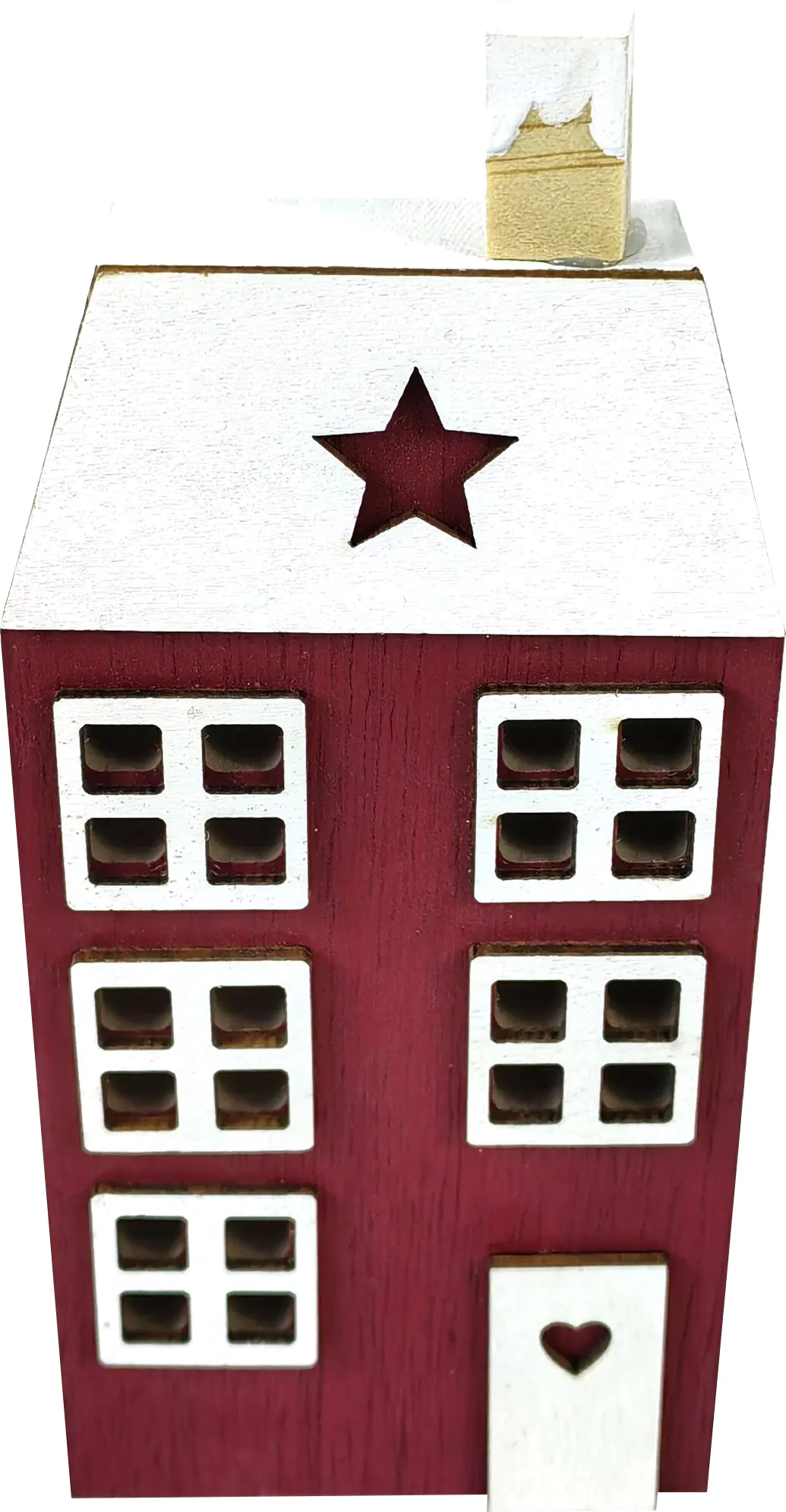 TrendLine Deko Holzhaus Weihnachten 26 x 23 x 26 cm rot-weiß