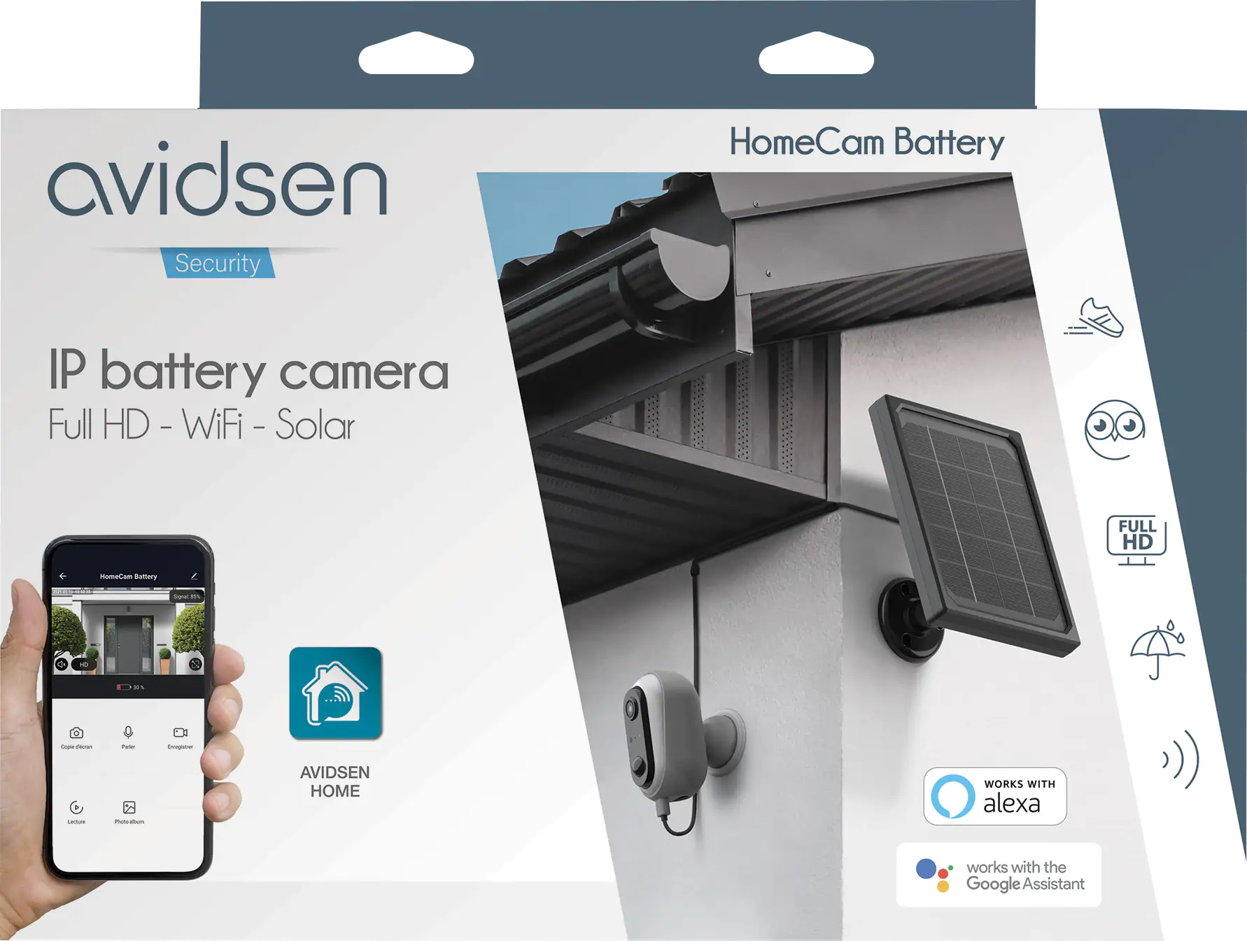 Avidsen Solarkamera HomeCam Bat  autonome, solarbetriebene Außenkamera