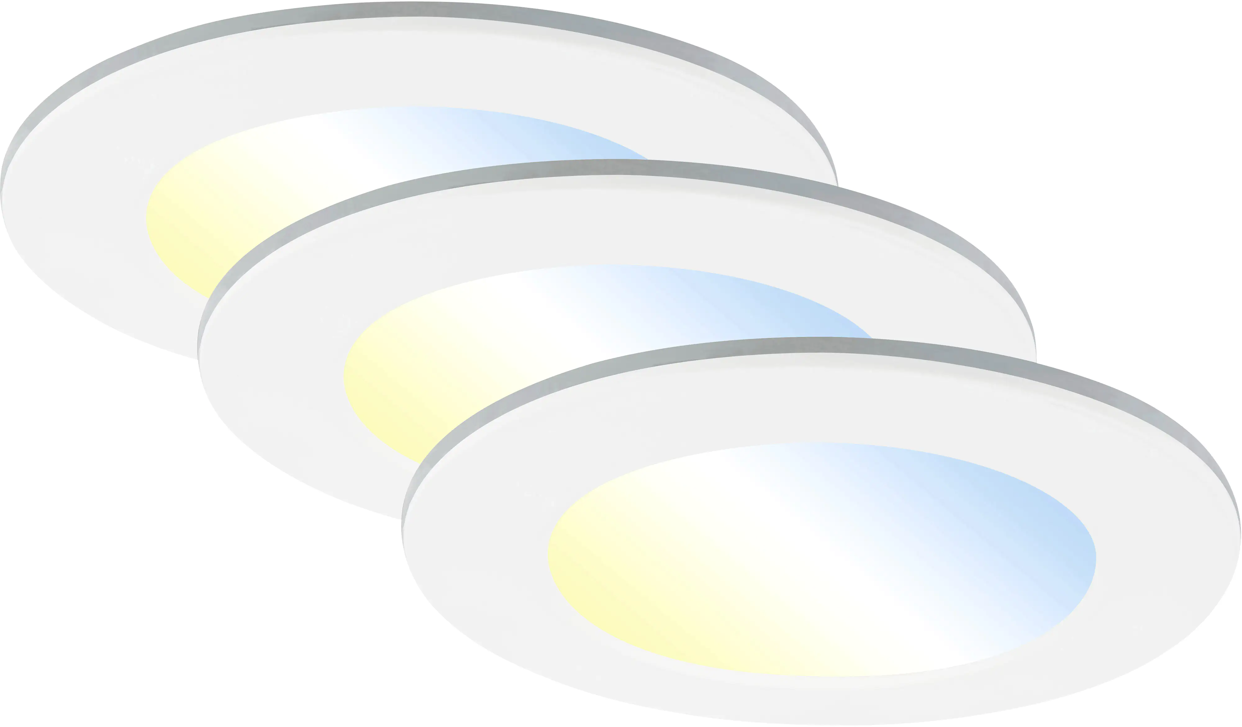 Di-Ka LED Einbauleuchte Fungo CCT 3er Set weiß Ø 9,2 cm 4,8W dimmbar