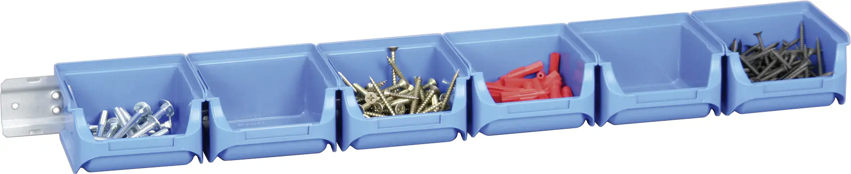 Allit Sichtboxen-Set ProfiPlus Set 1/7 blau mit Metallschiene 2,4 l