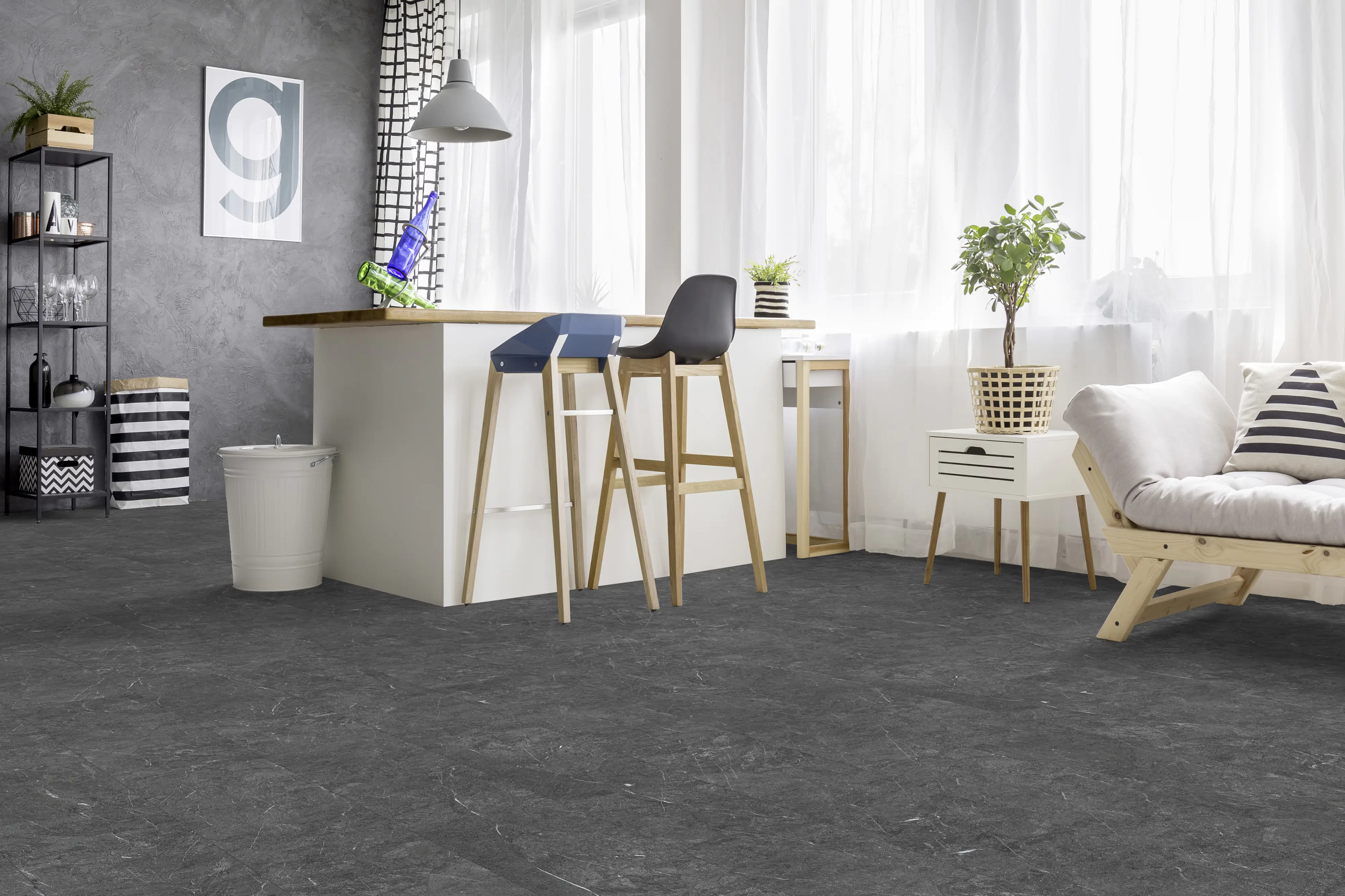 Classen Vinylboden Fliese Infinity dark 63,8 x 31 cm