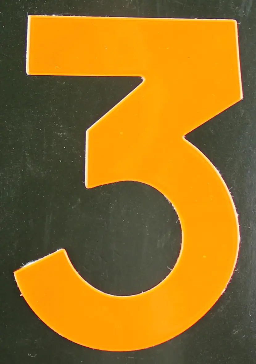 Conacord Reflektierende Klebezahl "3" orange 80 mm