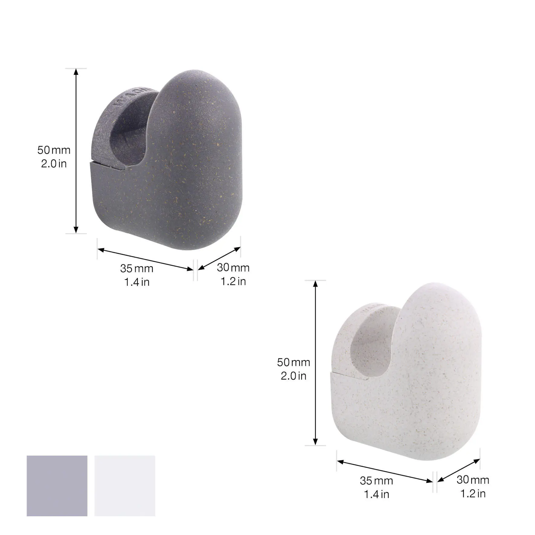 Wagner Wandhaken-Set hooks4home Pill Tragkraft bis 2 kg anthrazit beige 4 Stück
